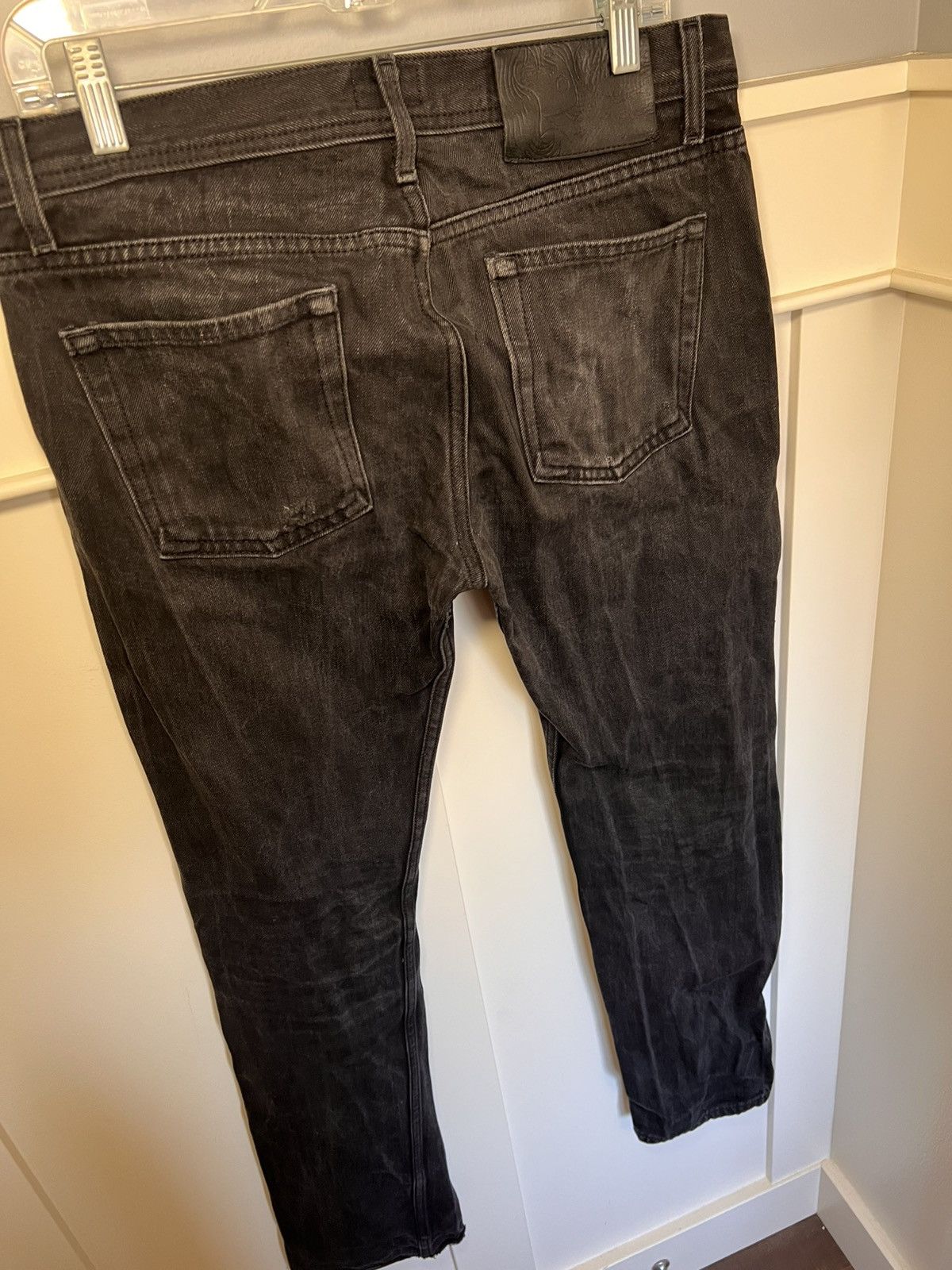 Naked & Famous Vintage Naked & Famous black raw selvedge denim slim jeans Size US 33 - 12 Thumbnail