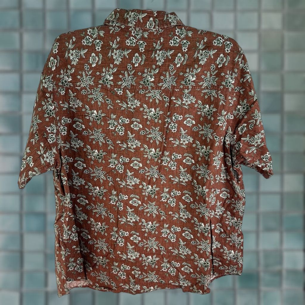 Vintage Gitano Button-Up Shirt Women’s 18W Brown Floral Short Sleeve Size XXL / US 16-18 / IT 52-54 - 1 Thumbnail