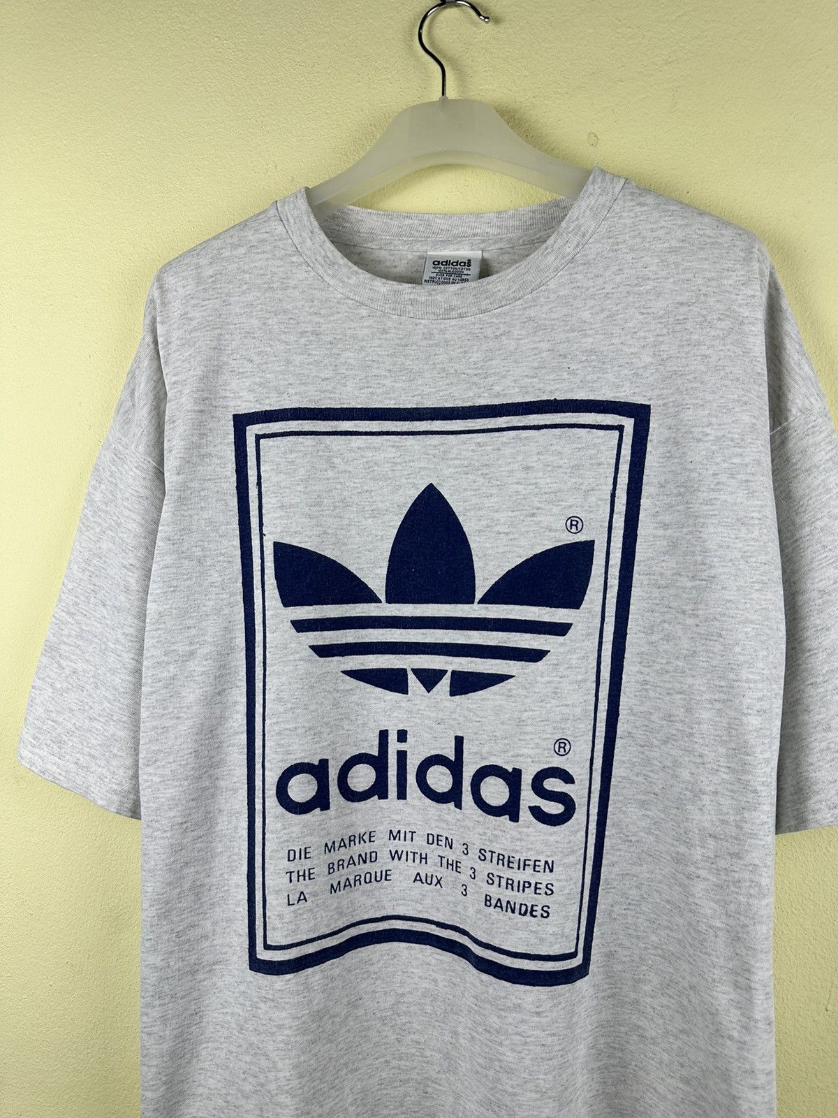 Adidas Vintage Adidas Made In Usa Trefoil Big Logo Tshirt A217 Size US L / EU 52-54 / 3 - 2 Thumbnail