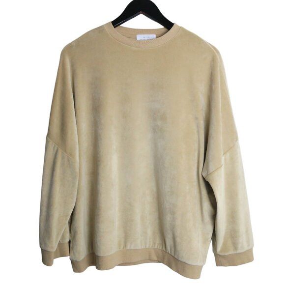 Oak + Fort Oak + Fort Velour/Velvet Oversized Camel Beige Crew Sweater Size S / US 4 / IT 40 - 1 Thumbnail