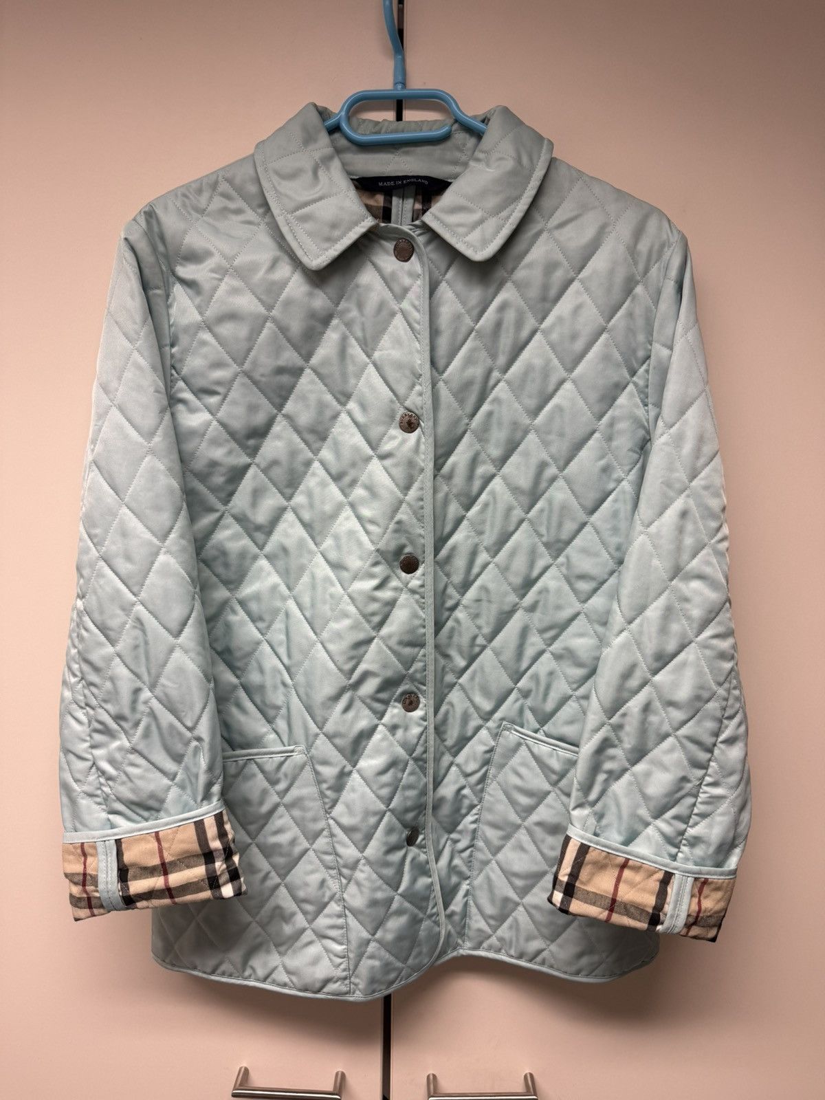 Burberry Classic Burberry Ladies Quilted Light Blue Jacket Size XS / US 0-2 / IT 36-38 - 1 Thumbnail