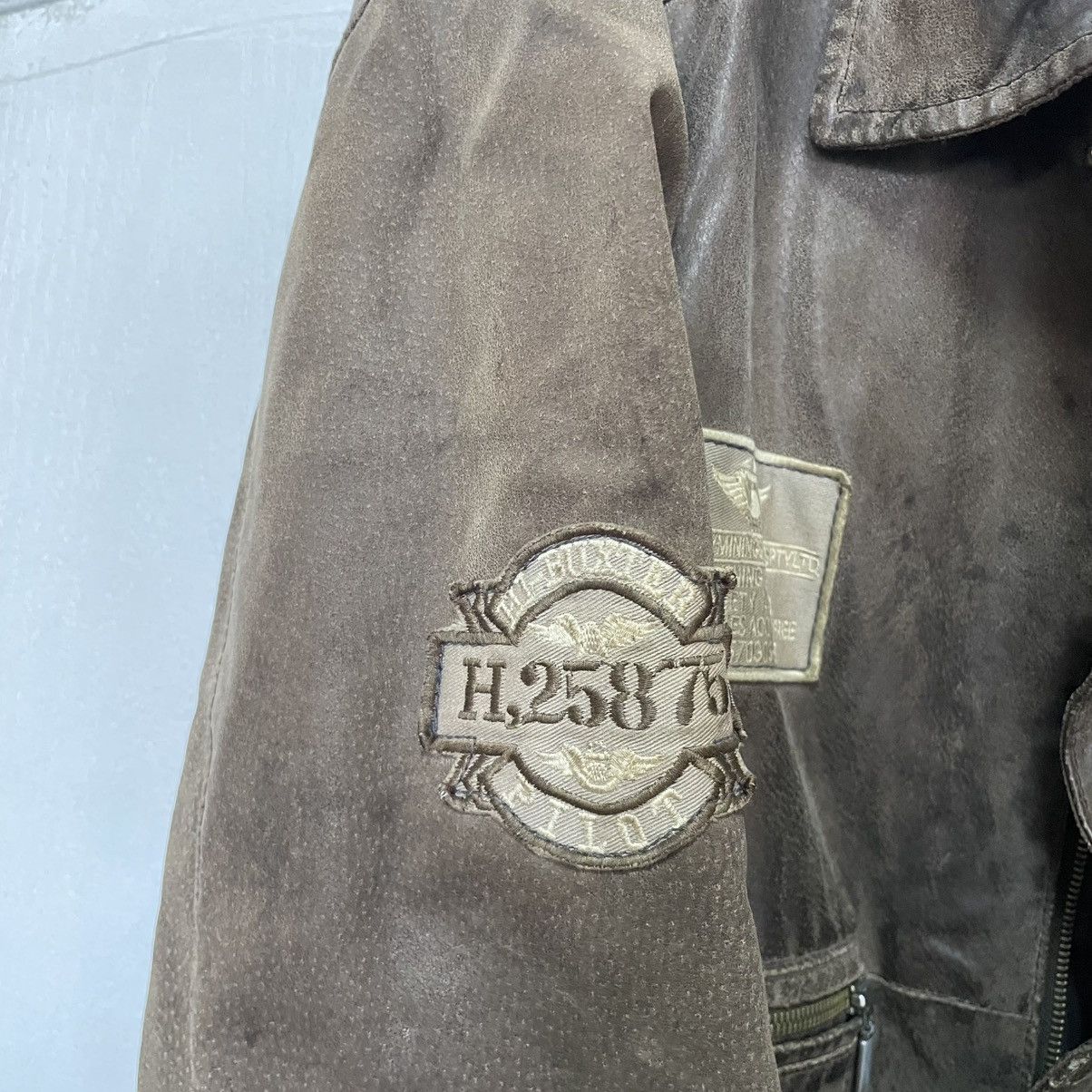 Other Vintage F-19 Usa 90s leather Ma1 Bomber Flight Jacket Size US M / EU 48-50 / 2 - 3 Thumbnail