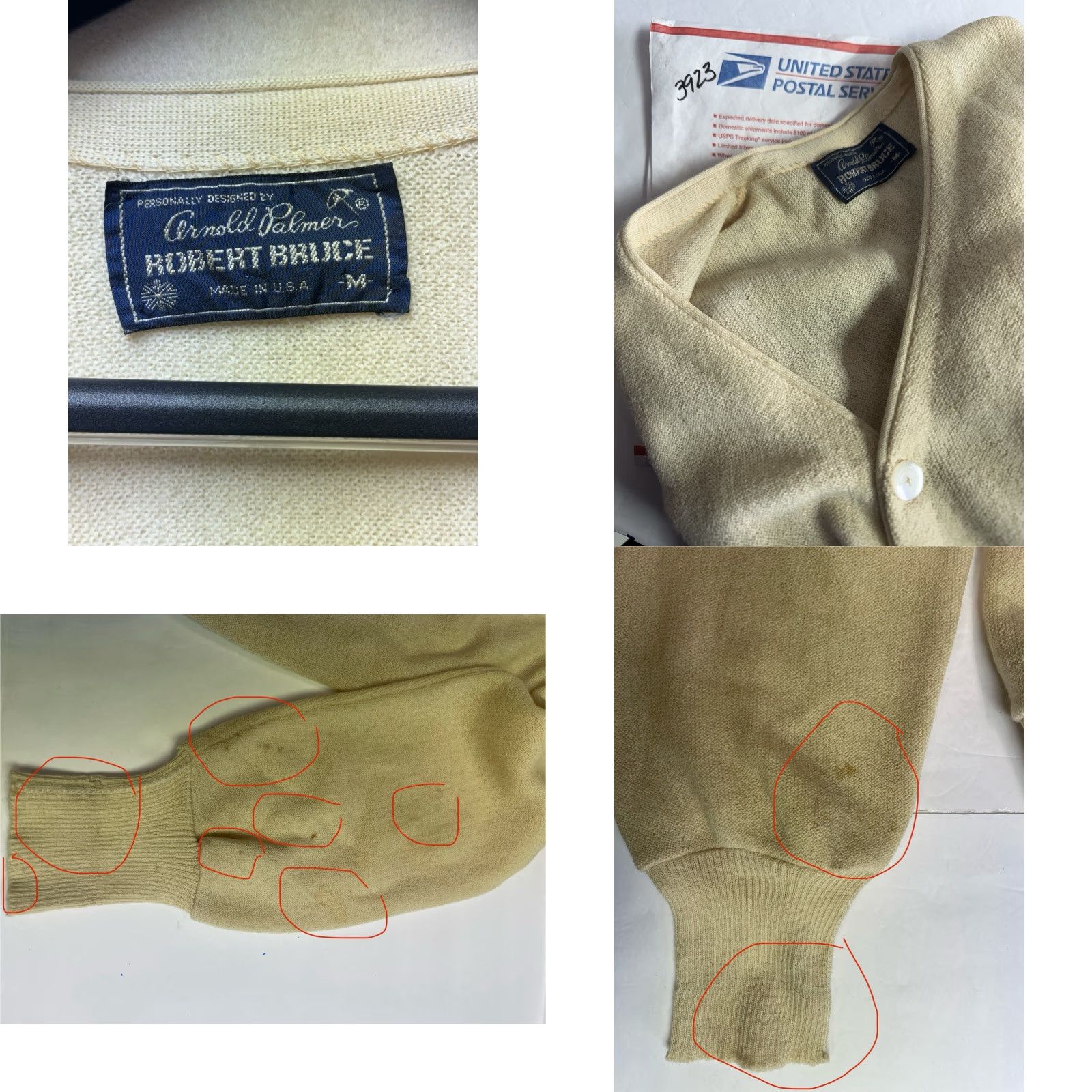 Vintage VINTAGE Arnold Palmer Robert Bruce Sweater Mens Medium Beige Cardigan 80s Size US M / EU 48-50 / 2 - 8 Thumbnail