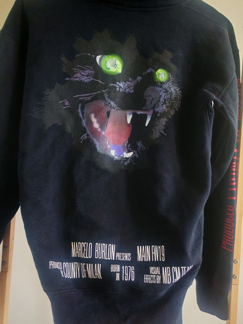 Marcelo Burlon Marcelo Burlon Black Cat Hoodie Never Sleep Size US M / EU 48-50 / 2 - 5 Thumbnail