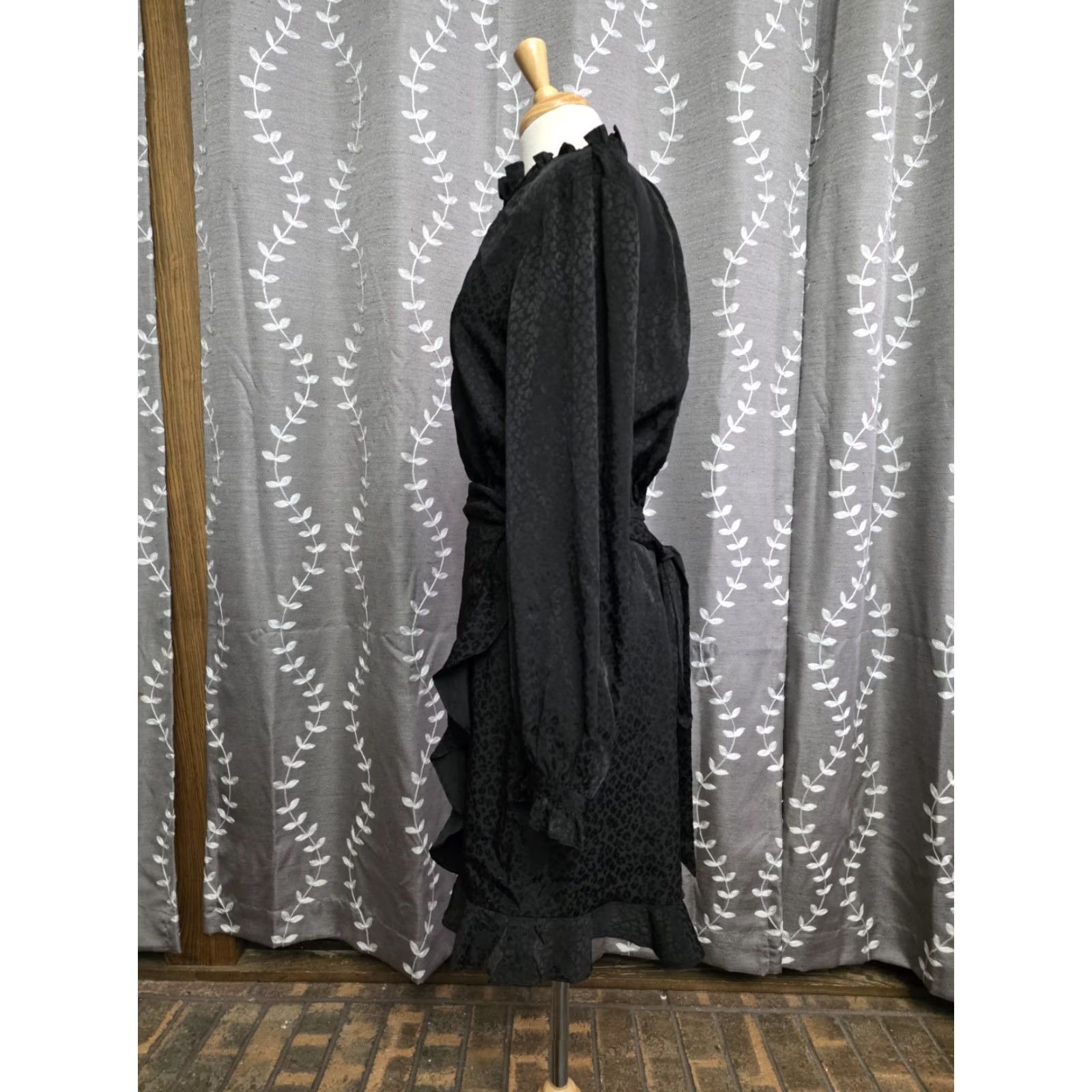 VINTAGE Lilly Pulitzer Abriana Wrap Dress Black Onyx Leopard Women's Size 8 EUC