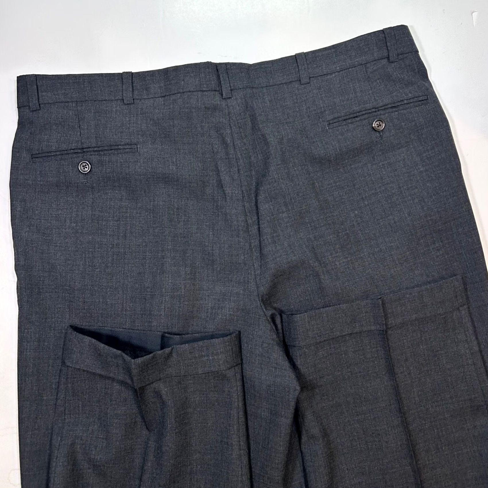 Ralph Lauren Lauren Ralph Lauren Mens Dress Pants Gray Wool Pleated 36x32 Super 100s Size US 36 / EU 52 - 5 Thumbnail