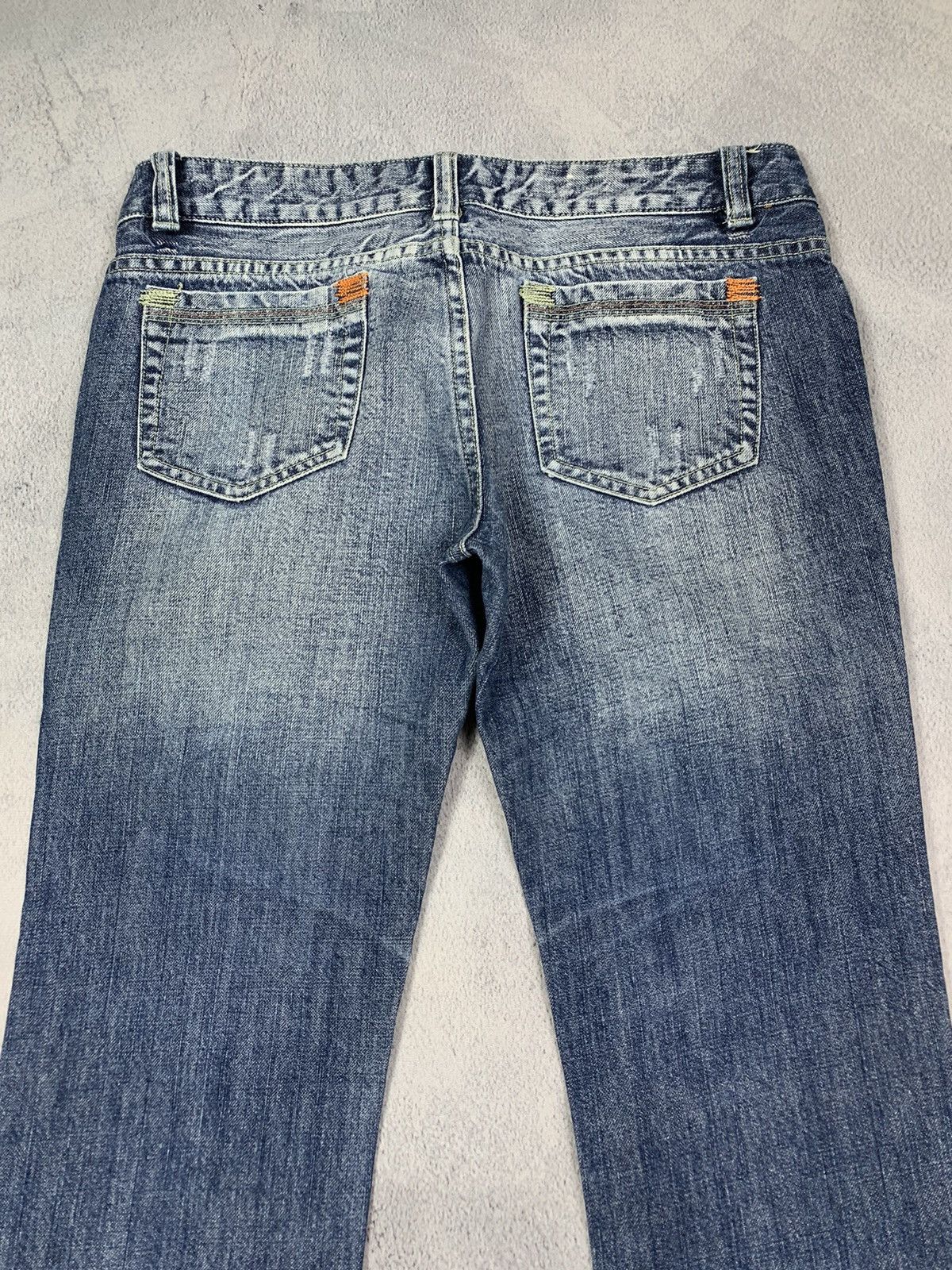 Other Vintage Y2KJapanese denim stripe trousers low rise jeans 30 Size 30" / US 8 / IT 44 - 6 Thumbnail