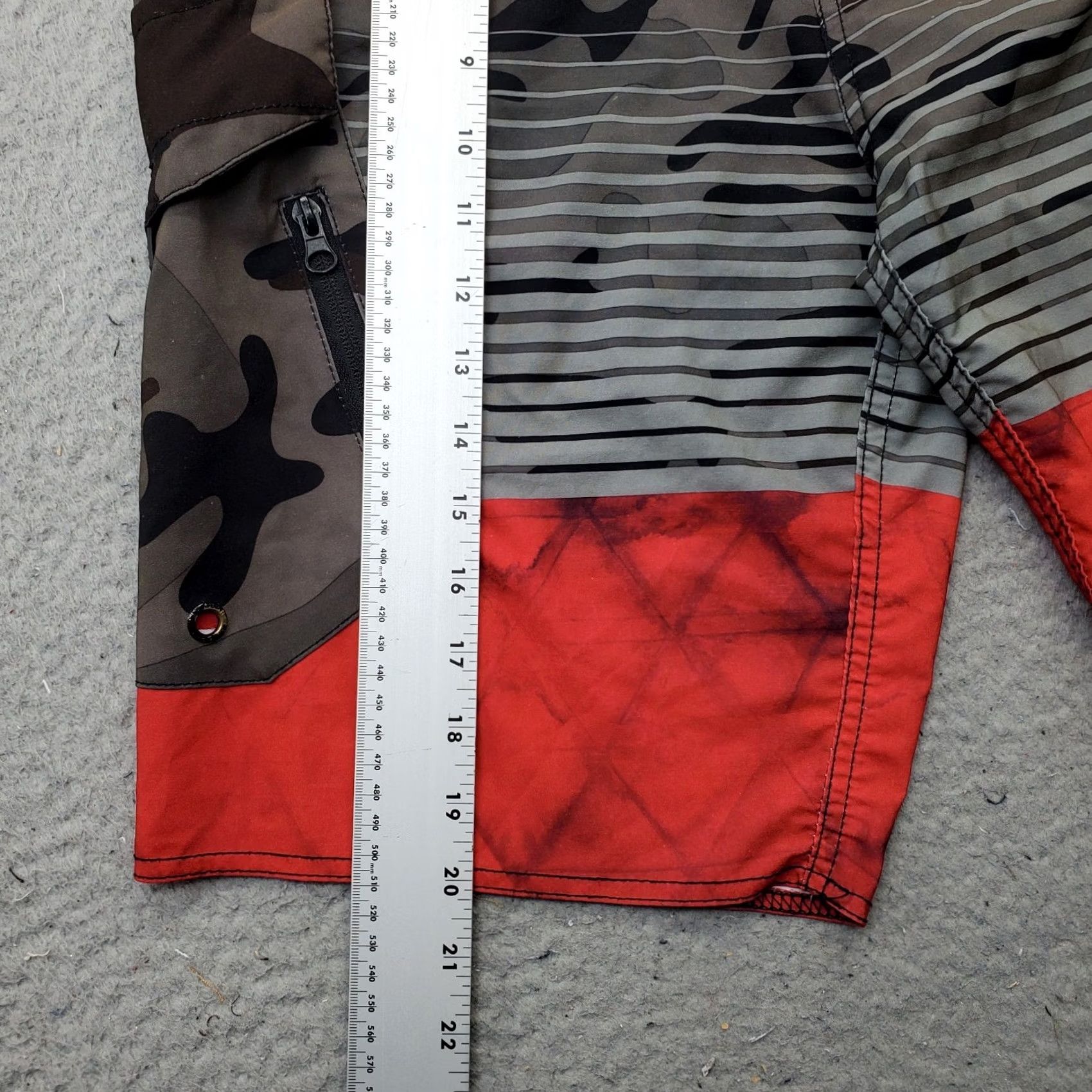 Vintage Nothing But Net Gear Shorts Mens 30 Boardshorts Multi Camo Striped Stretch Drawstring Size ONE SIZE - 3 Thumbnail