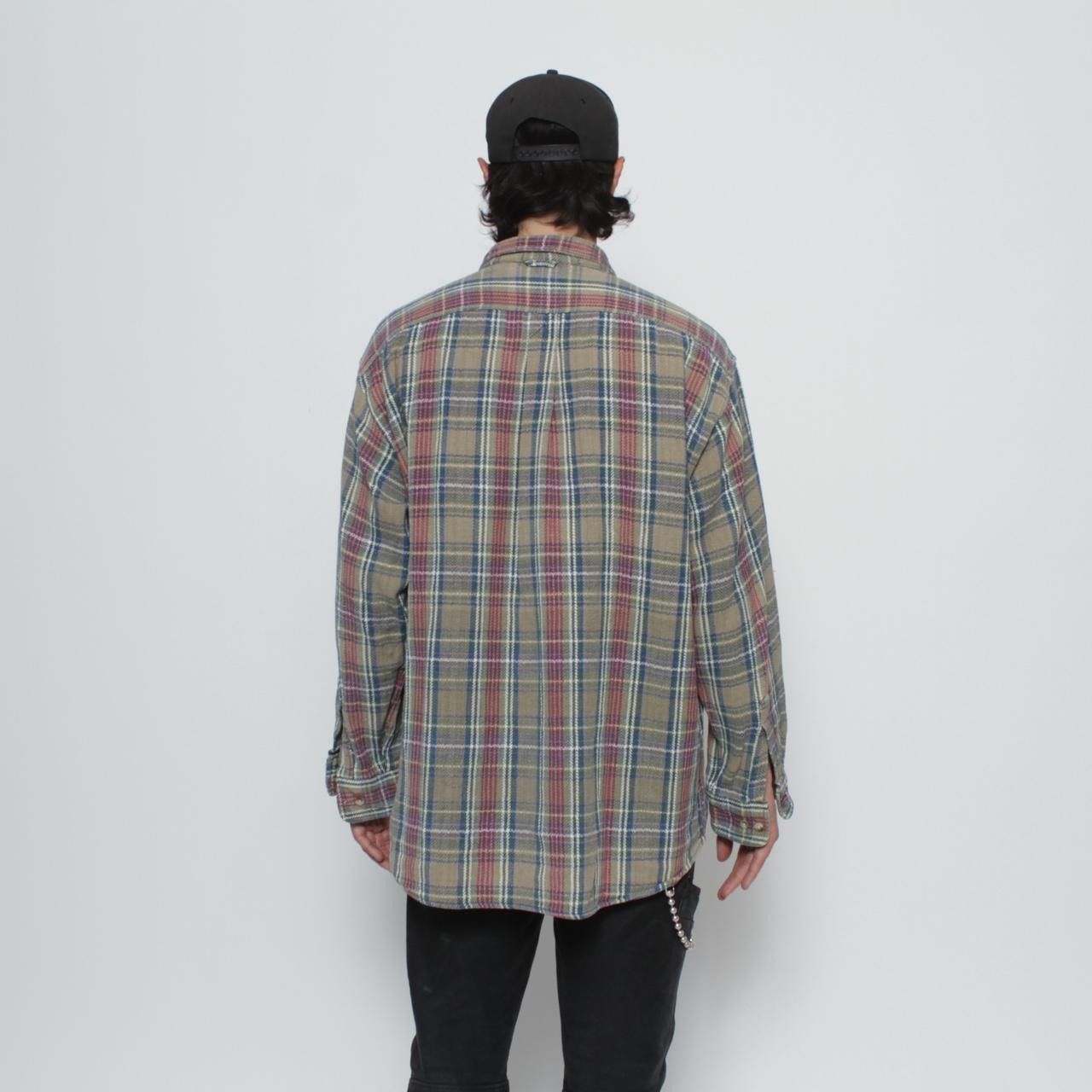 Vintage GREEN BLUE AND PINK PLAID LONGSLEEVE FLANNEL BY TIMBERLAND Size US L / EU 52-54 / 3 - 4 Thumbnail