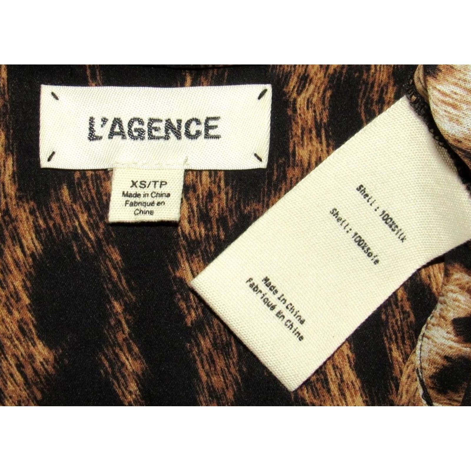 L'AGENCE L'AGENCE Silk Leopard Long Sleeve Button Down Blouse Shirt XS Size XS / US 0-2 / IT 36-38 - 3 Thumbnail