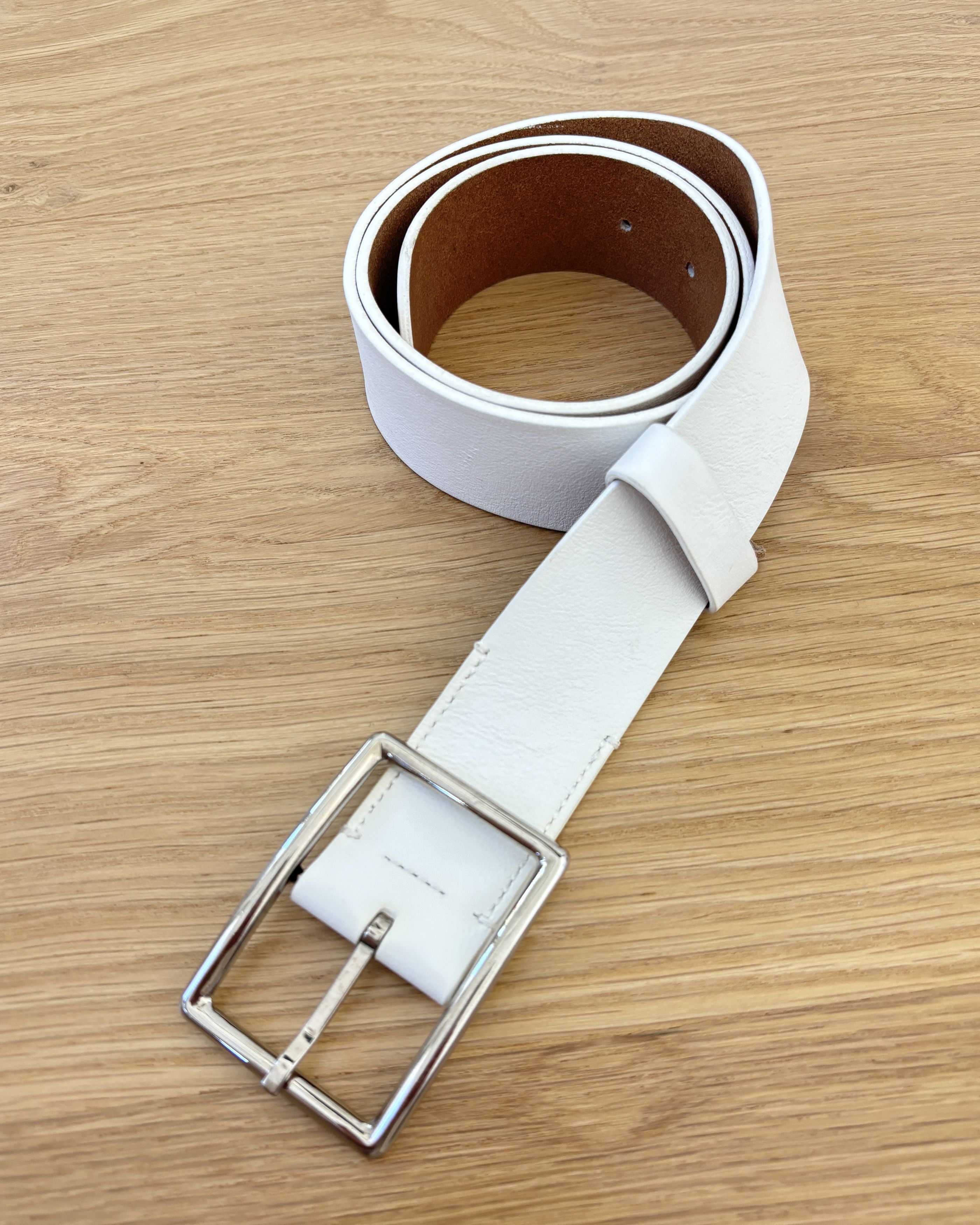 White Leather Belt