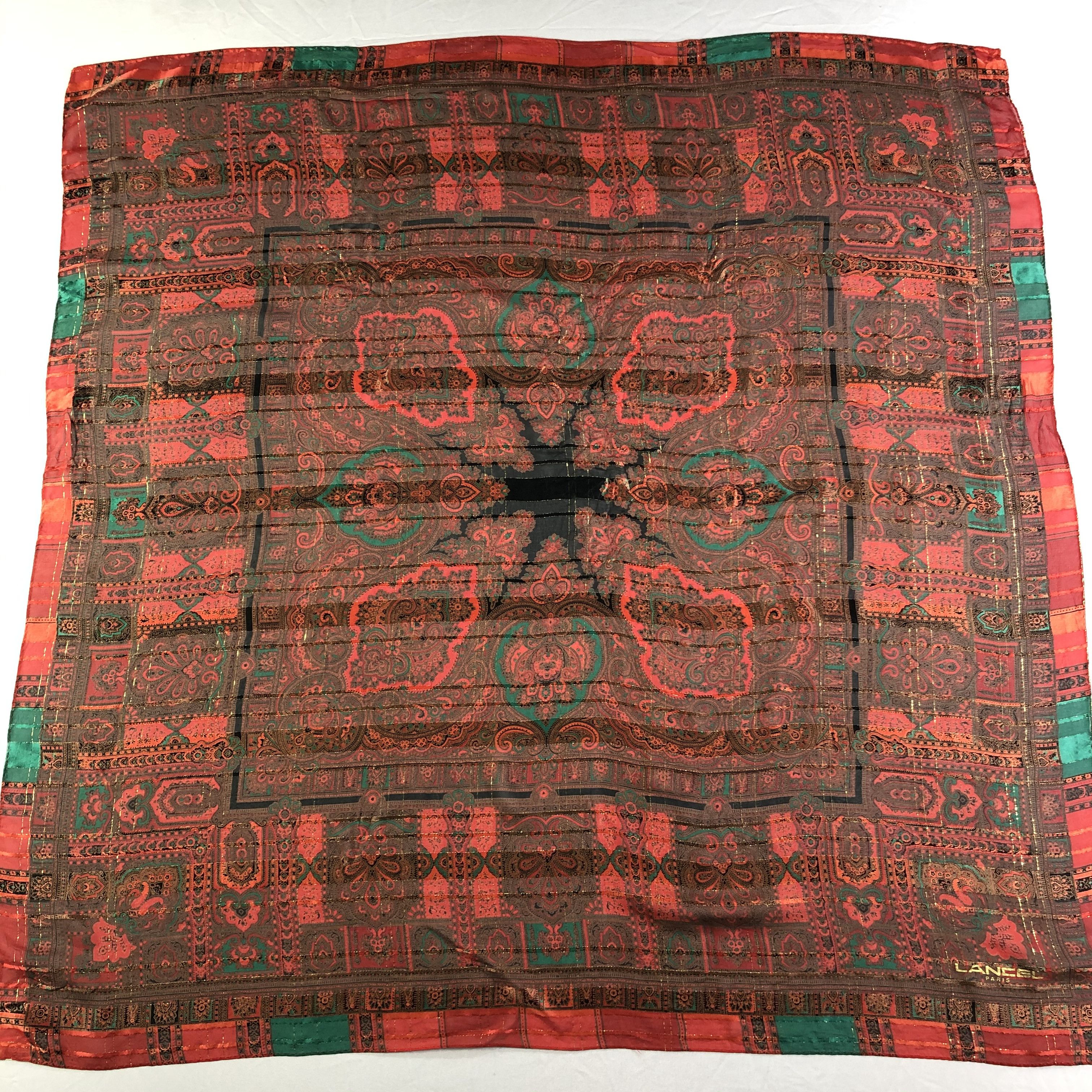 Lancel × Vintage Vintage Lancel Silk Scarf Size ONE SIZE - 2 Thumbnail