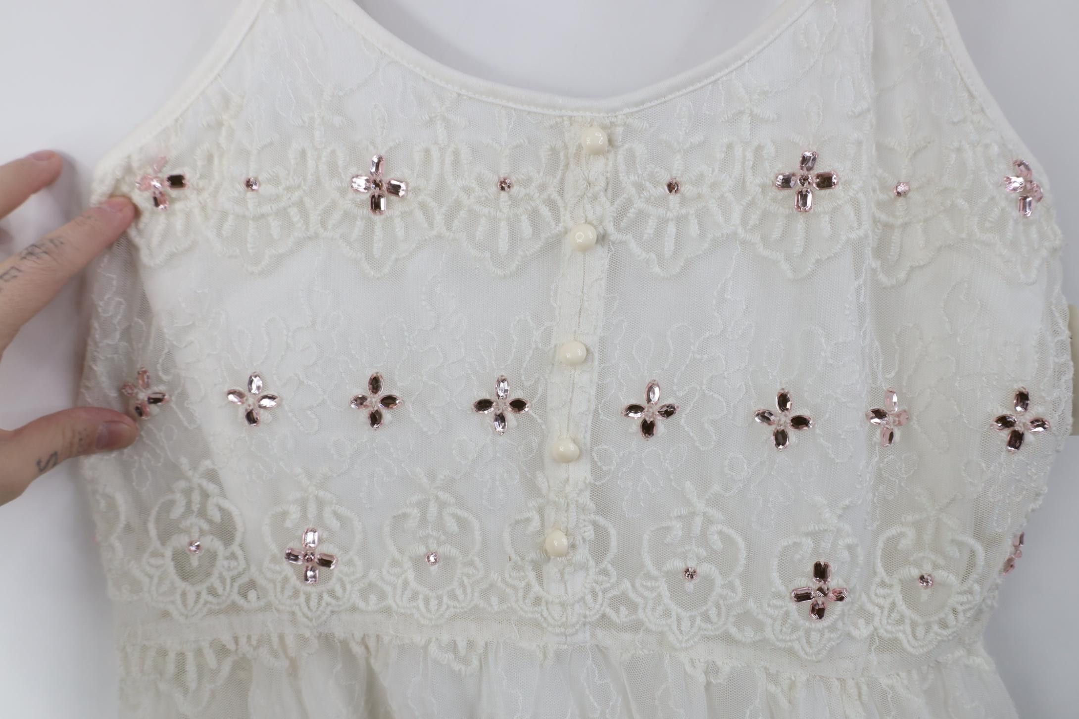 Vintage Deadstock Vtg Y2K Candies Lace Flower Bella Tank Top T-Shirt Size S / US 4 / IT 40 - 4 Thumbnail