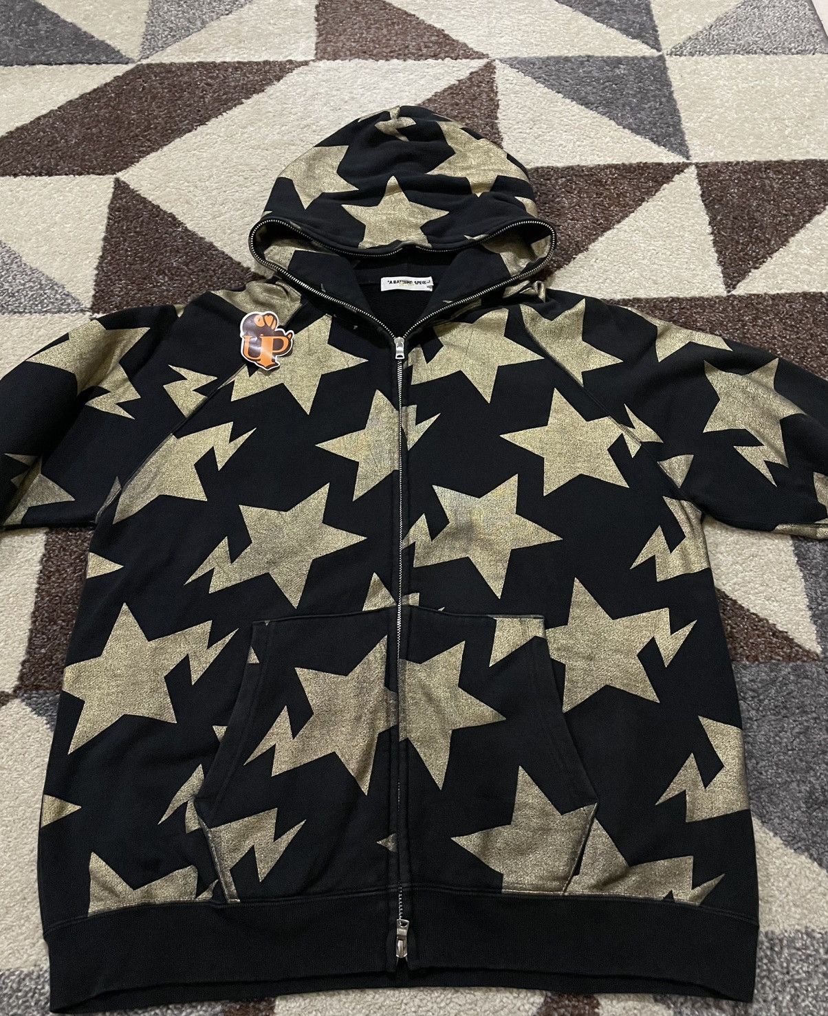 Bape OG Bape Bapesta Fullzip Hoodie Black Gold Size US L / EU 52-54 / 3 - 3 Thumbnail
