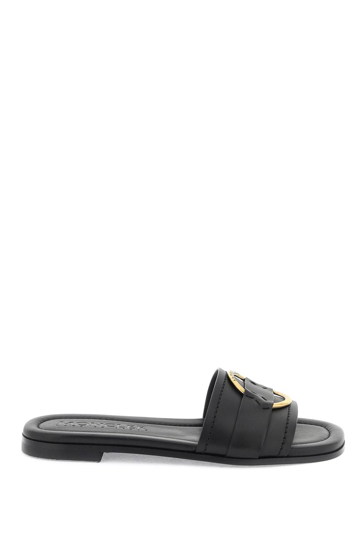 image of Moncler Leather Bell Slides For in Black, Women's (Size 7)