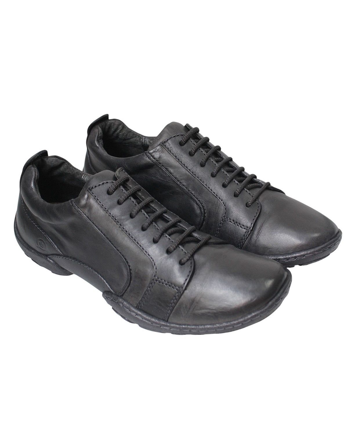 Designer × Japanese Brand 2000S BØRN BLACK LEATHER HANDCRAFTED SNEAKERS Size US 8 / EU 41 - 2 Thumbnail
