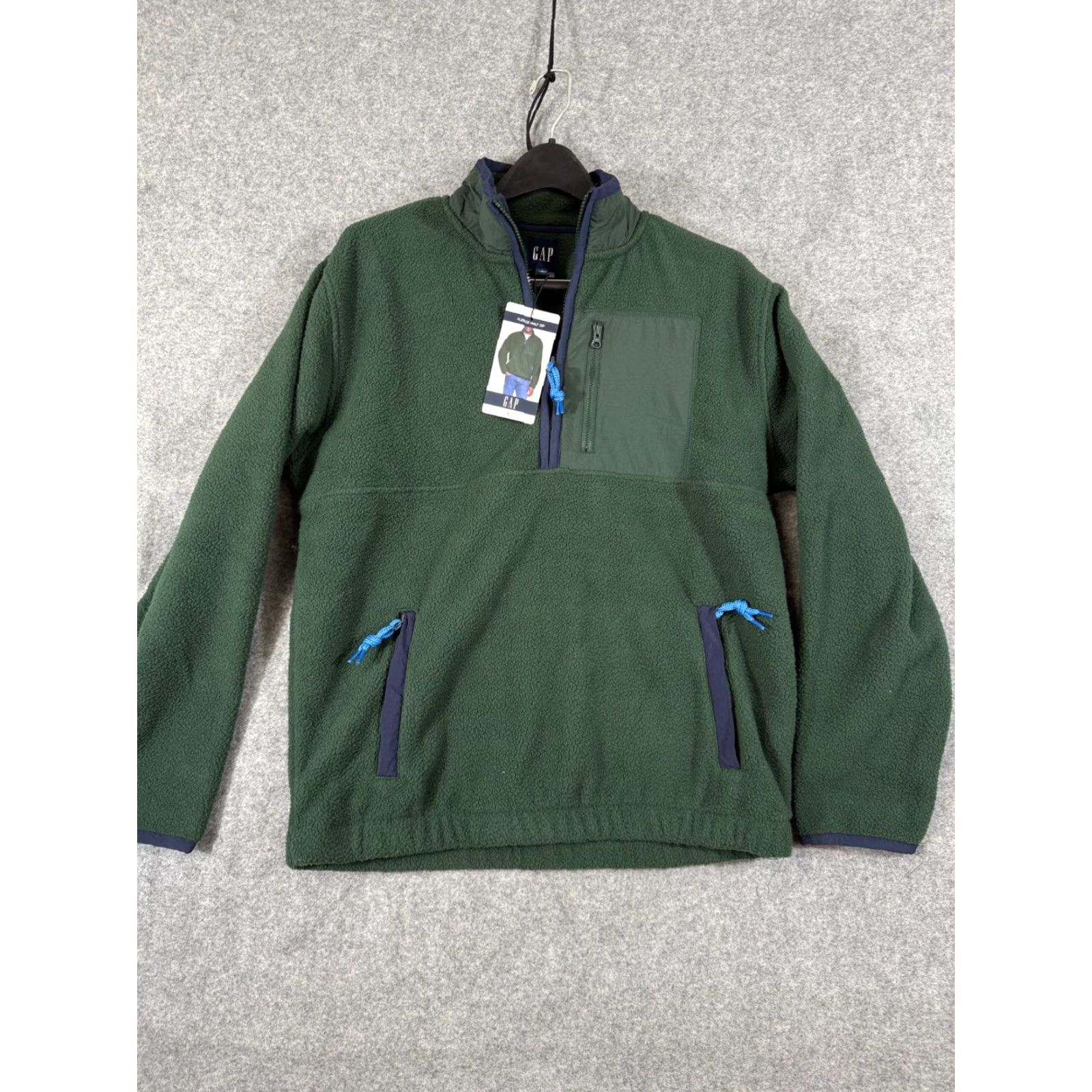Gap Gap Sherpa Fleece Pullover Mens S Green Half-Zip Long Sleeve Stand-Up Neck NWT Vintage No Size US S / EU 44-46 / 1 - 3 Thumbnail