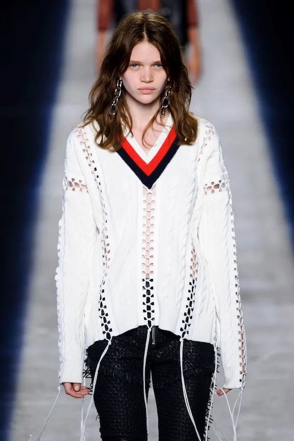 Alexander Wang Deconstructed Lace Aviator Cricket Knit Size US M / EU 48-50 / 2 - 8 Thumbnail
