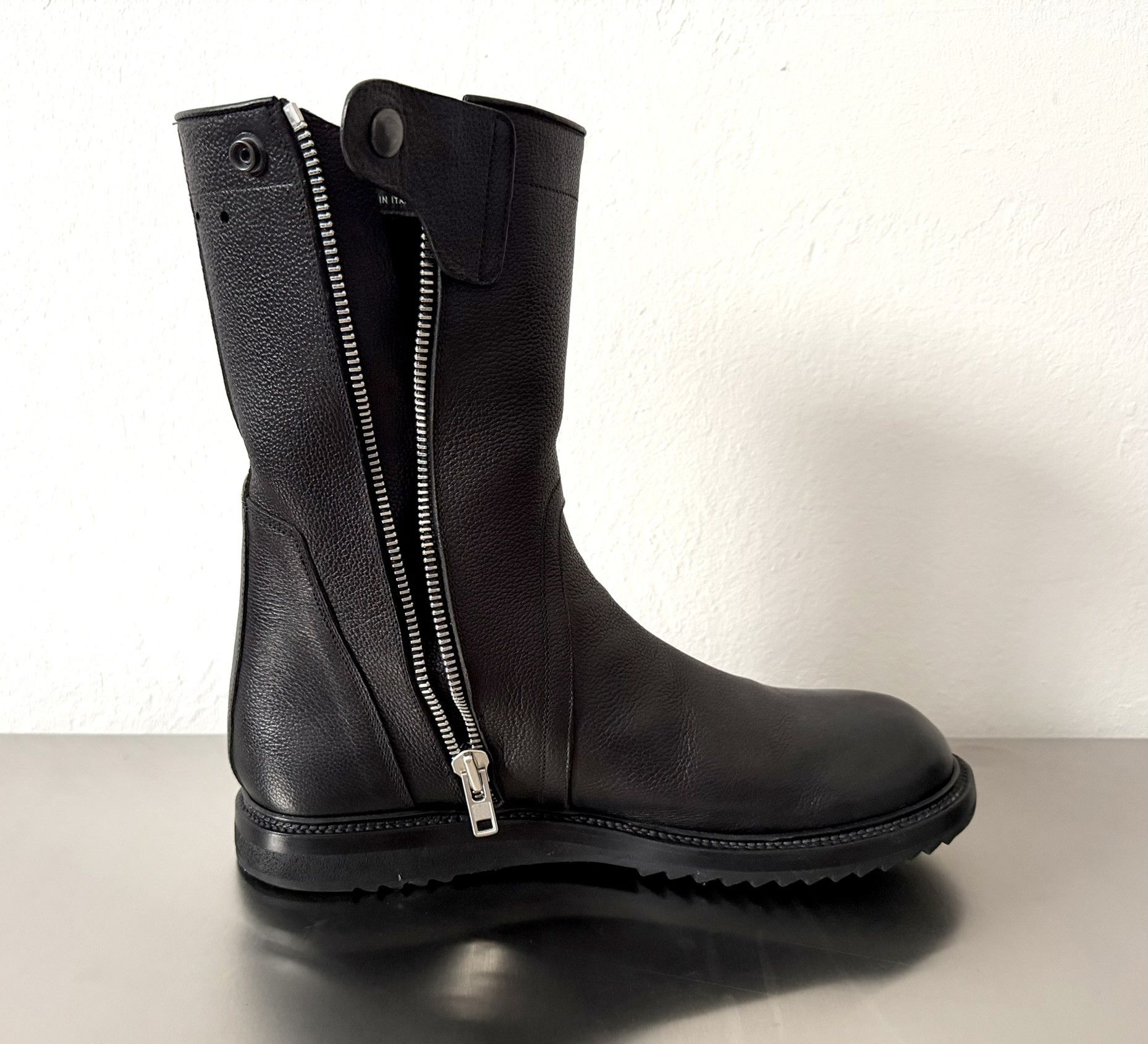 Rick Owens Rick Owens Black Leather Zip Boots EU44 / UK10 Size US 11 / EU 44 - 3 Thumbnail