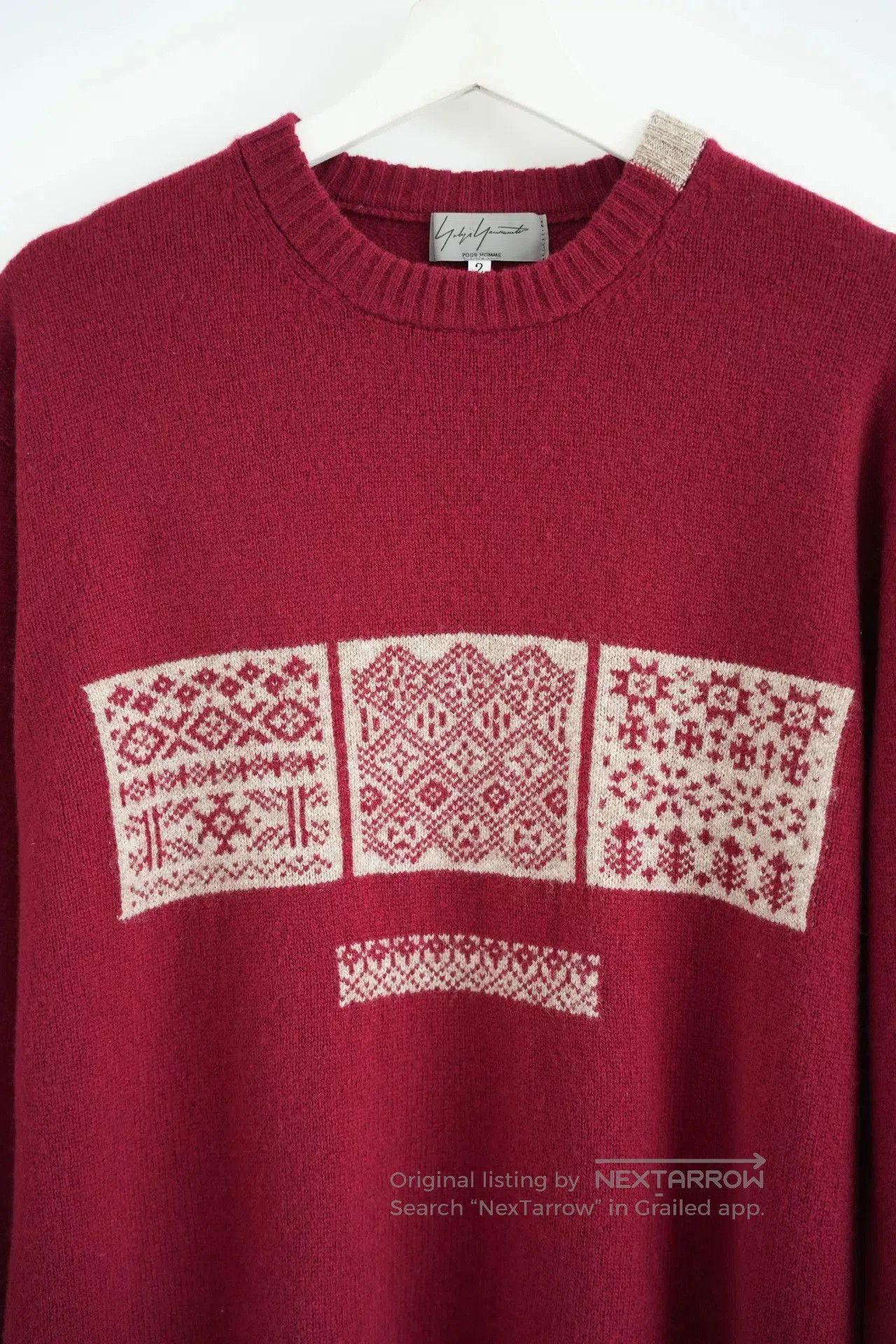 Yohji Yamamoto yohji yamamoto burgundy ethnic style sweater. Size US M / EU 48-50 / 2 - 3 Thumbnail