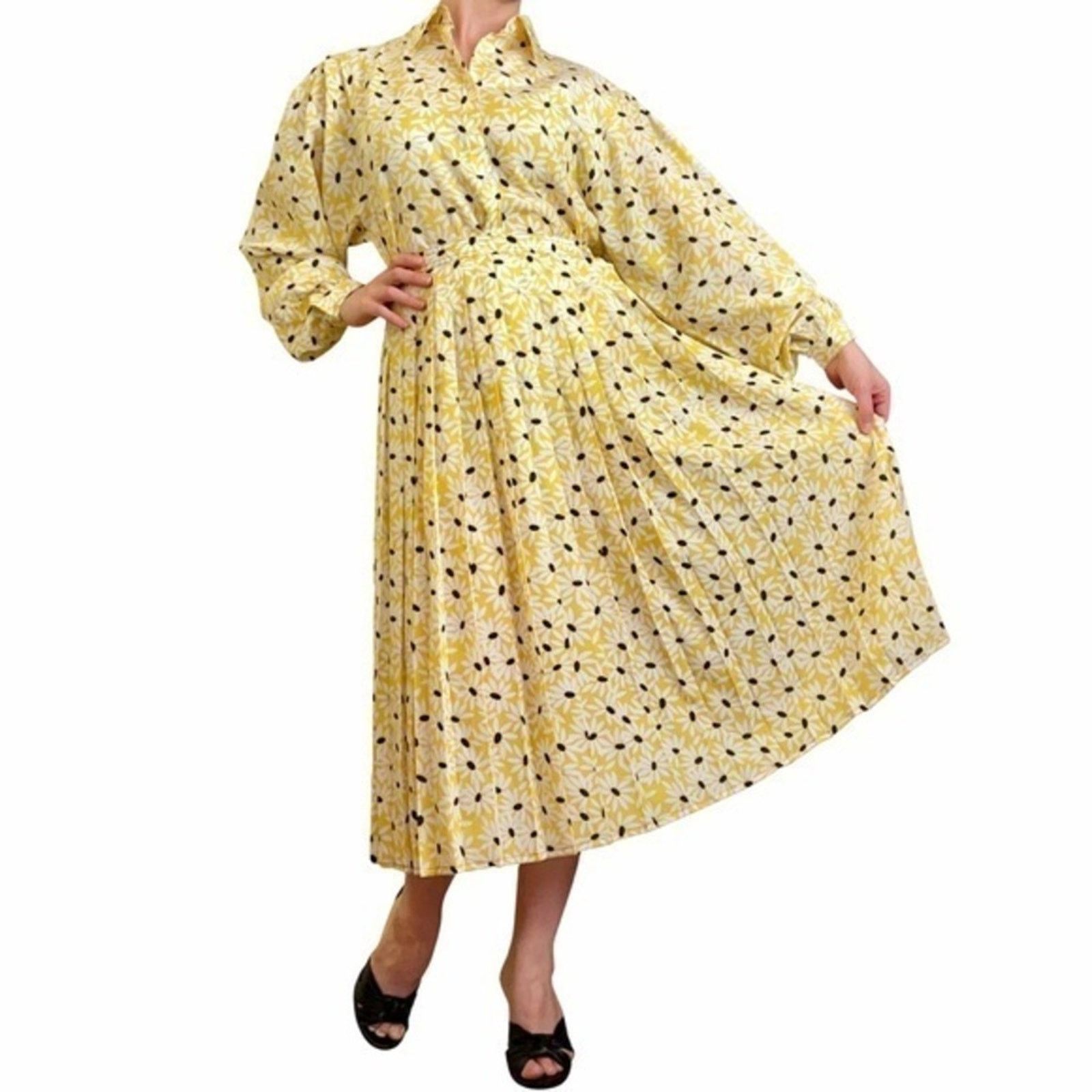 Jaeger × Vintage Vintage Jaeger London Yellow Floral 2-Piece Dress Size S / US 4 / IT 40 - 12 Thumbnail
