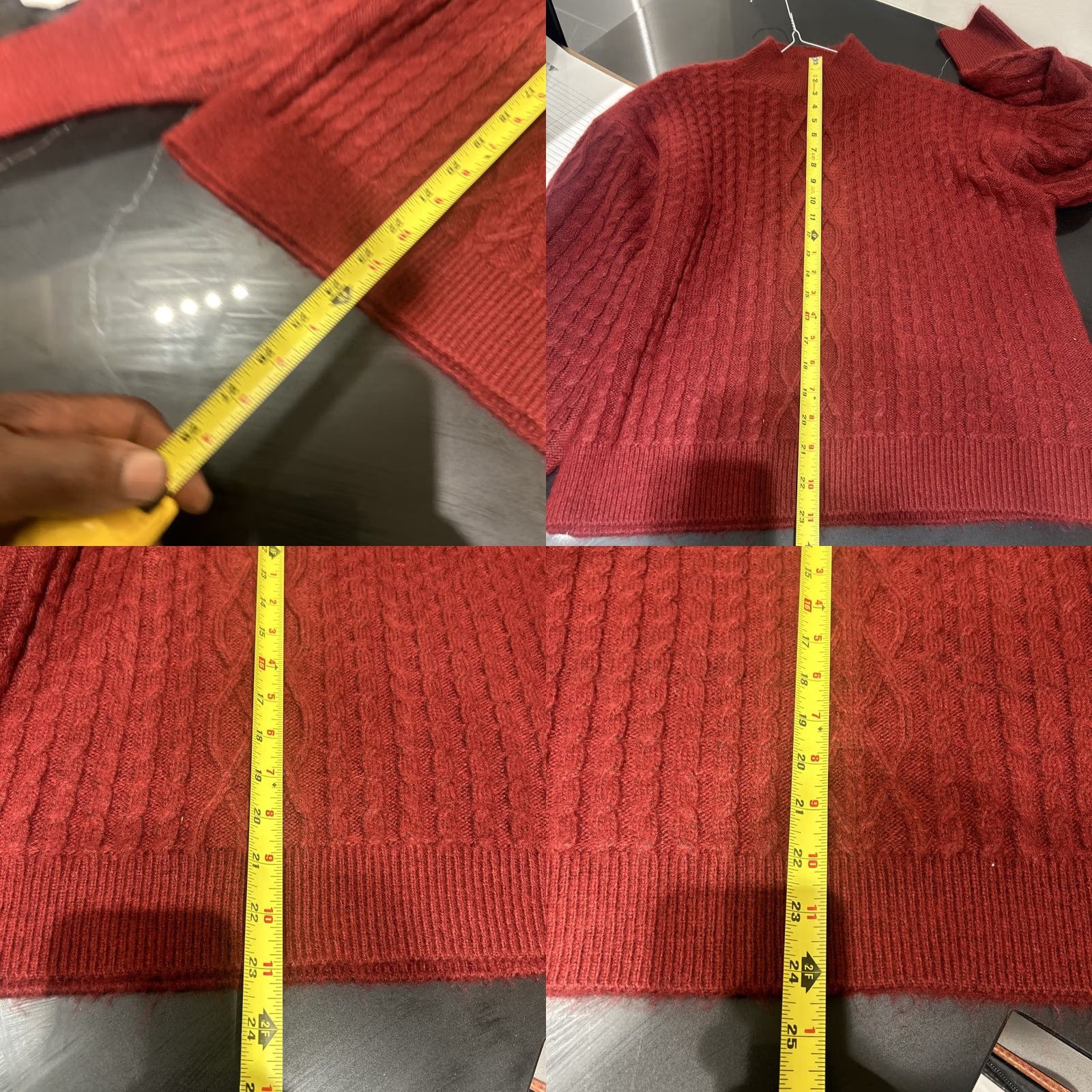 Vintage CeCe Sweater Pullover Mock Neck Long Sleeve Burgundy L CeCe Size L / US 10 / IT 46 - 9 Thumbnail