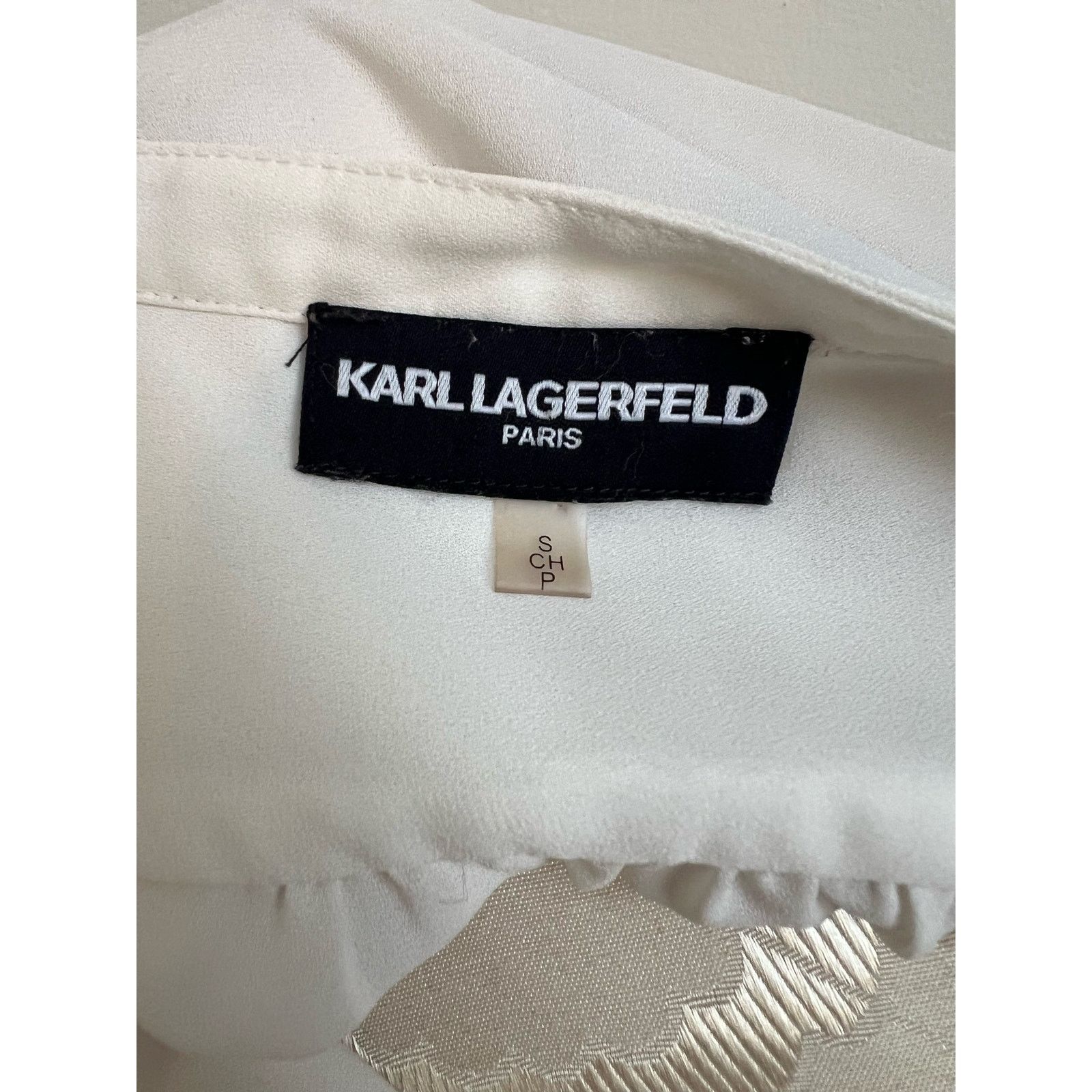 Karl Lagerfeld Karl Lagerfeld Paris Ruffle Long Sleeve Button Up Small Size S / US 4 / IT 40 - 7 Thumbnail