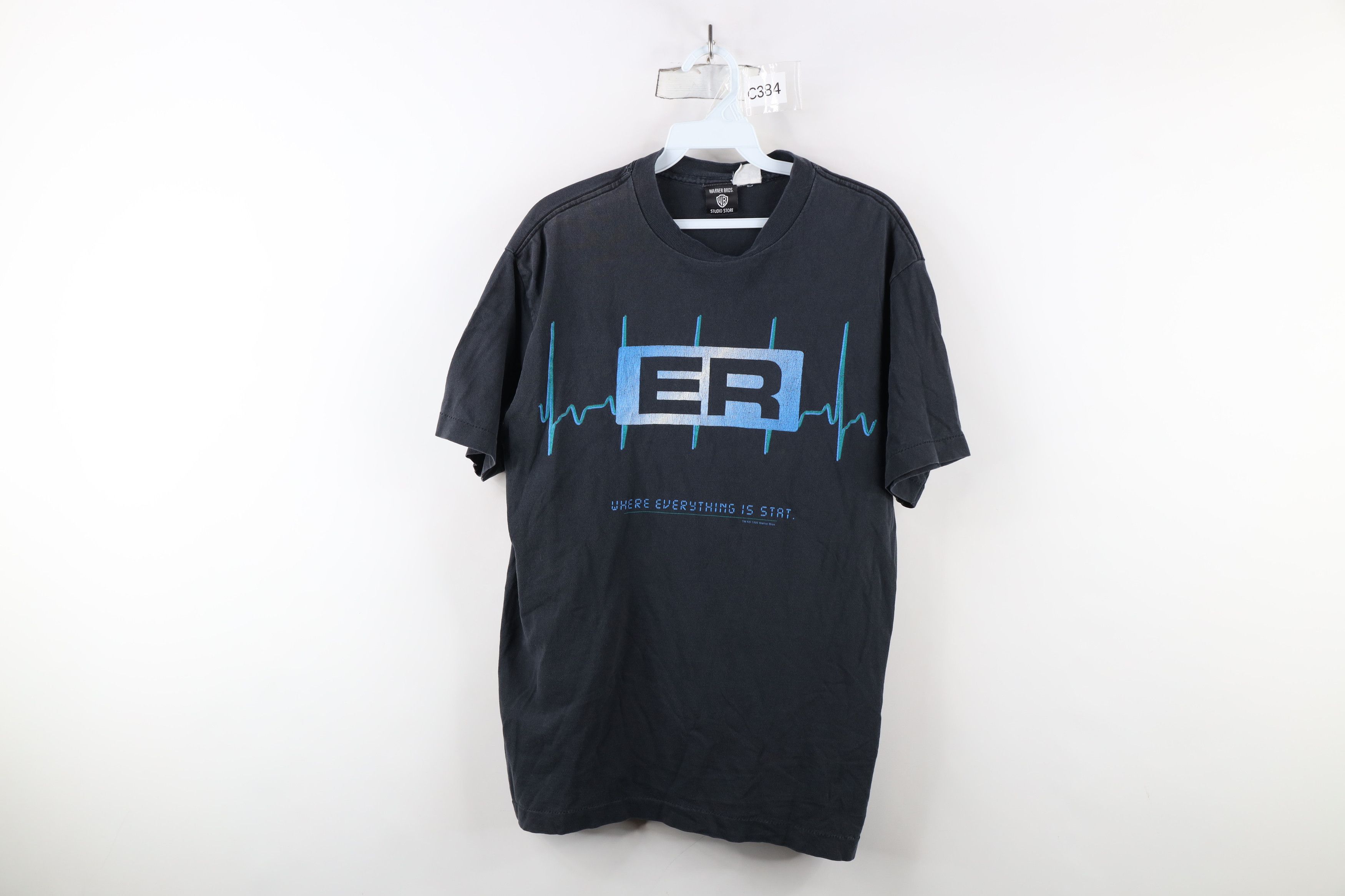 Vintage Vintage 90s Spell Out ER Television Show T-Shirt Black USA Size US L / EU 52-54 / 3 - 1 Thumbnail