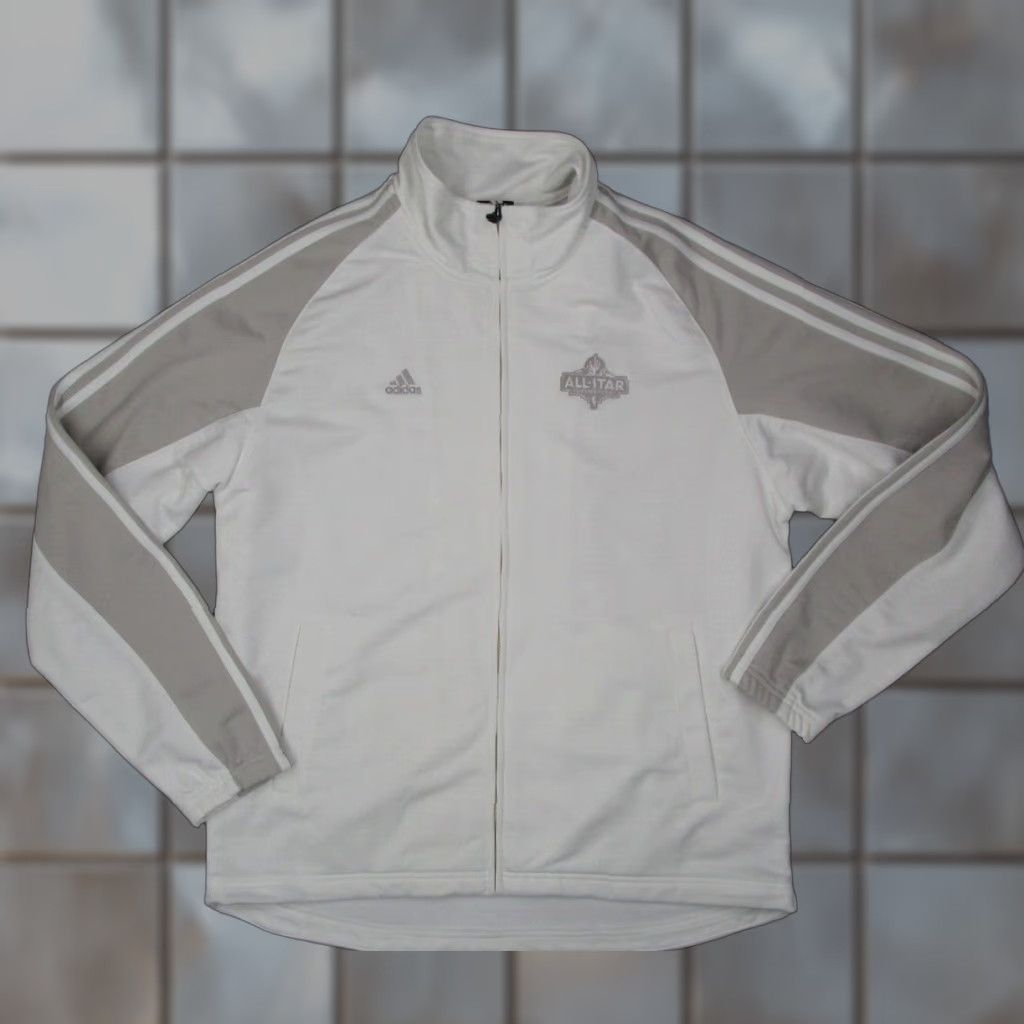 Adidas Adidas Jacket Men Large White Full Zip Track All Star NBA Basketball 2009 Size US L / EU 52-54 / 3 - 1 Thumbnail