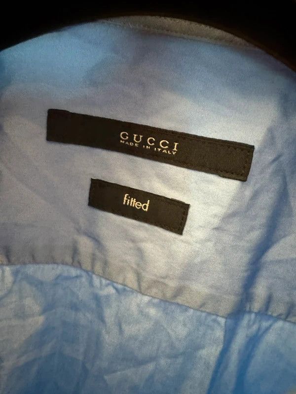 Gucci Gucci Blue Fitted Shirt 39 / 15.5 M Size US M / EU 48-50 / 2 - 3 Thumbnail