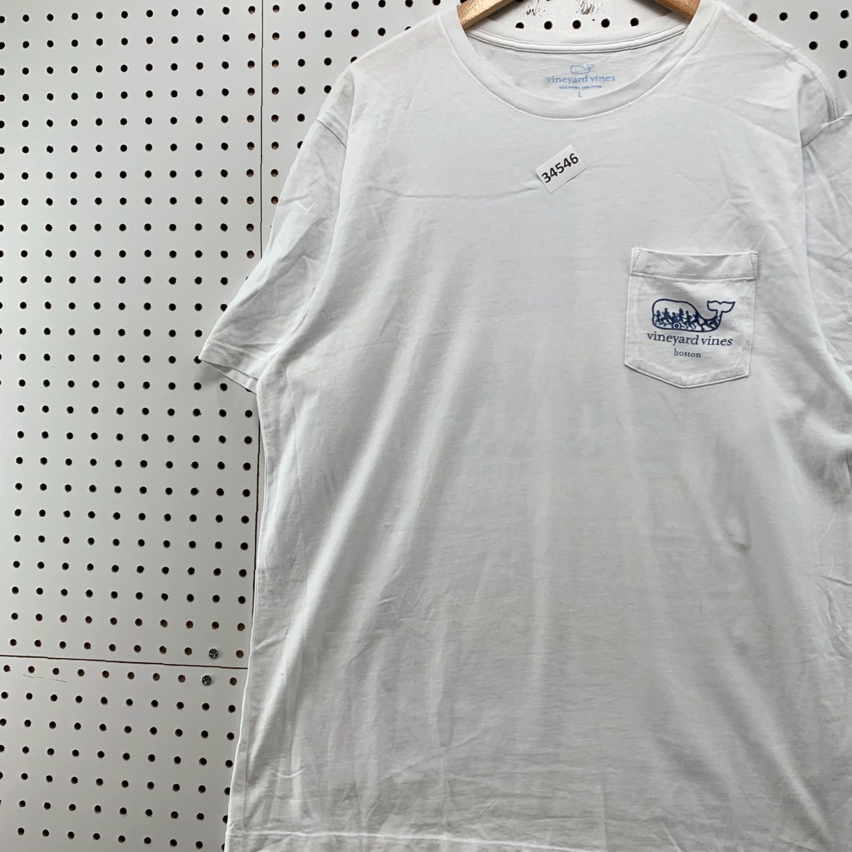 Vineyard Vines VINTAGE Vineyard Vines Boston Marathon T-Shirt Mens Large White Pocket USA Flag Size US L / EU 52-54 / 3 - 4 Thumbnail