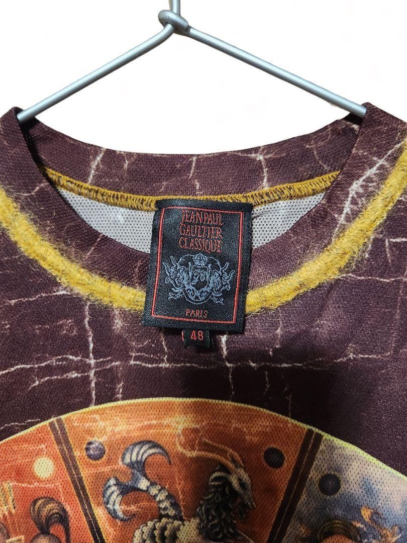 Jean Paul Gaultier - M vintage meshtop zodiac sign burgundy