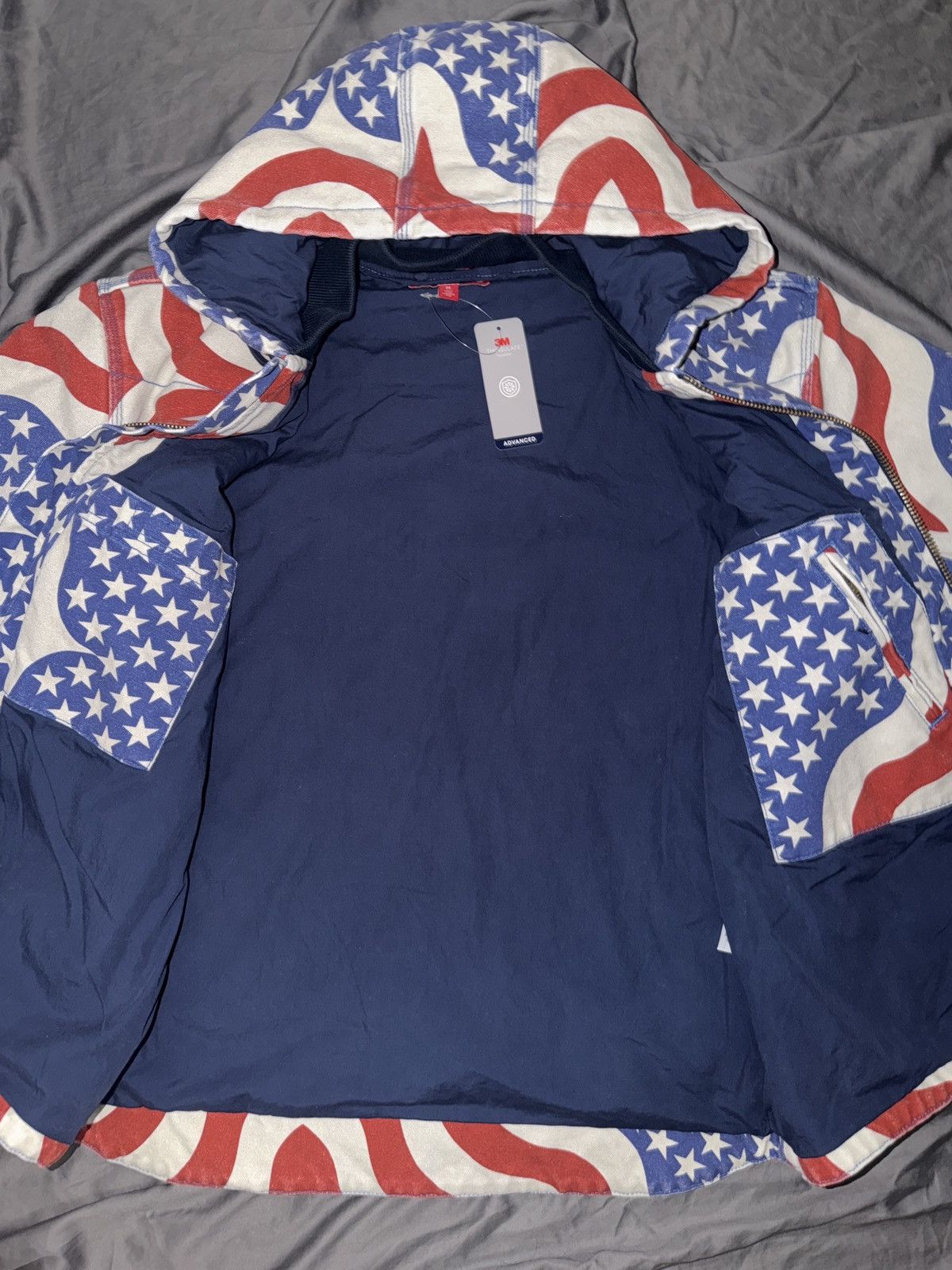 Supreme Flag Quilted Hooded Work Jacket Small Box Tee Supreme Size US M / EU 48-50 / 2 - 4 Thumbnail