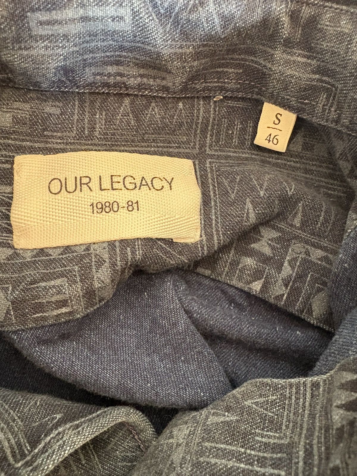 Our Legacy Our Legacy Indigo Patterned Shirt S/ 46 Size US S / EU 44-46 / 1 - 3 Thumbnail