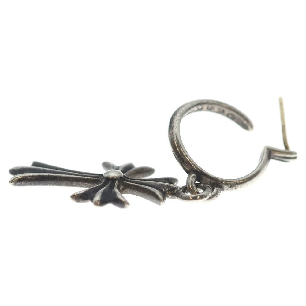 Chrome Hearts Chrome Hearts Silver Tiny CH Cross Hoop Earring Size ONE SIZE - 3 Thumbnail