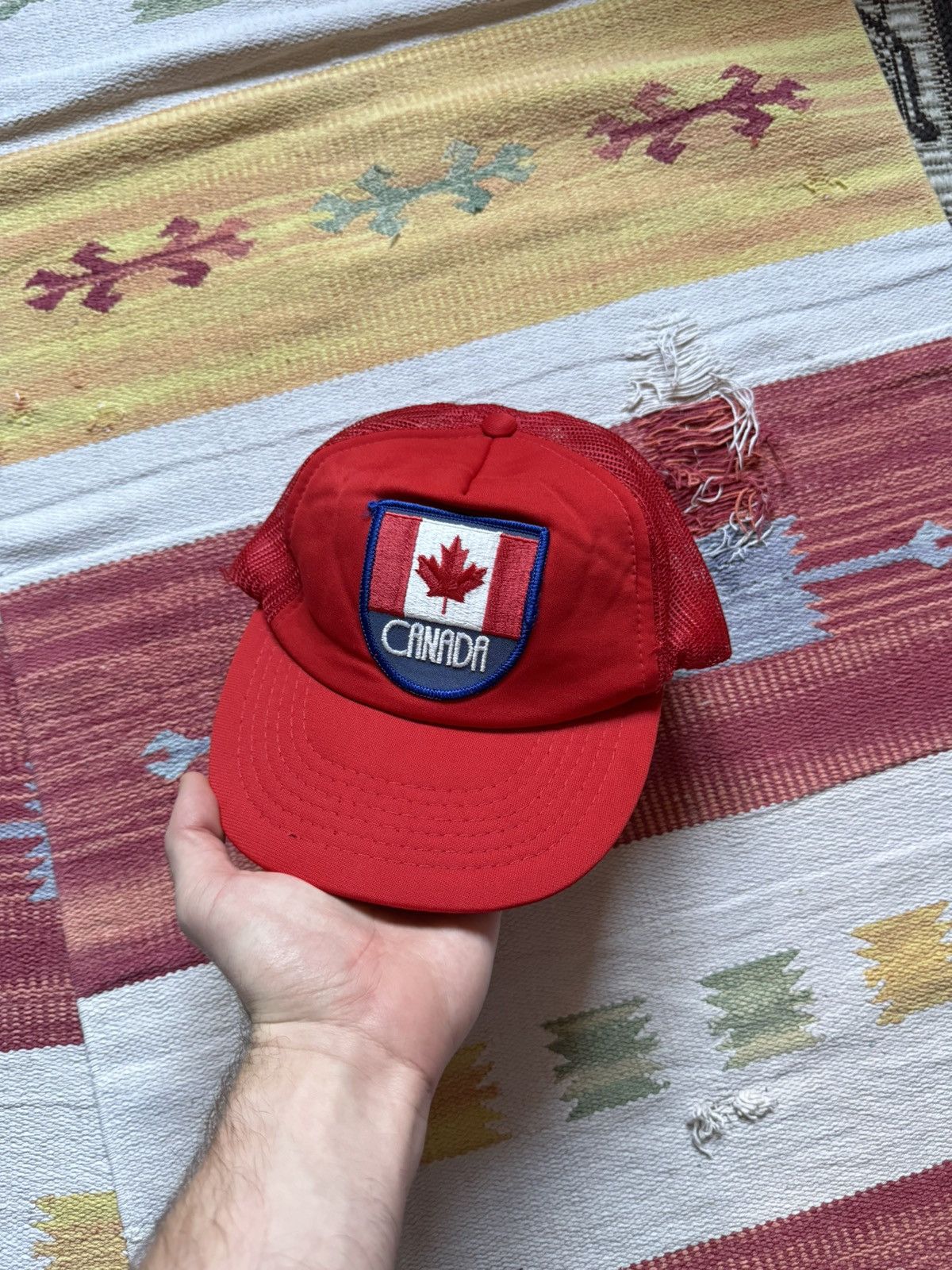 Vintage Vintage 80’s Canada Team Classic Red Trucker Hat Size ONE SIZE - 2 Thumbnail