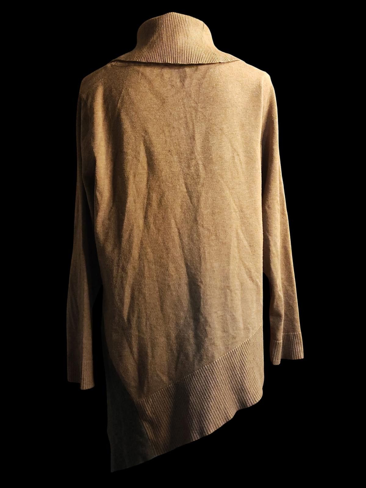 Chicos Chico's Asymmetrical Cowl Neck Sweater in Beige and Gray Size XS / US 0-2 / IT 36-38 - 6 Thumbnail