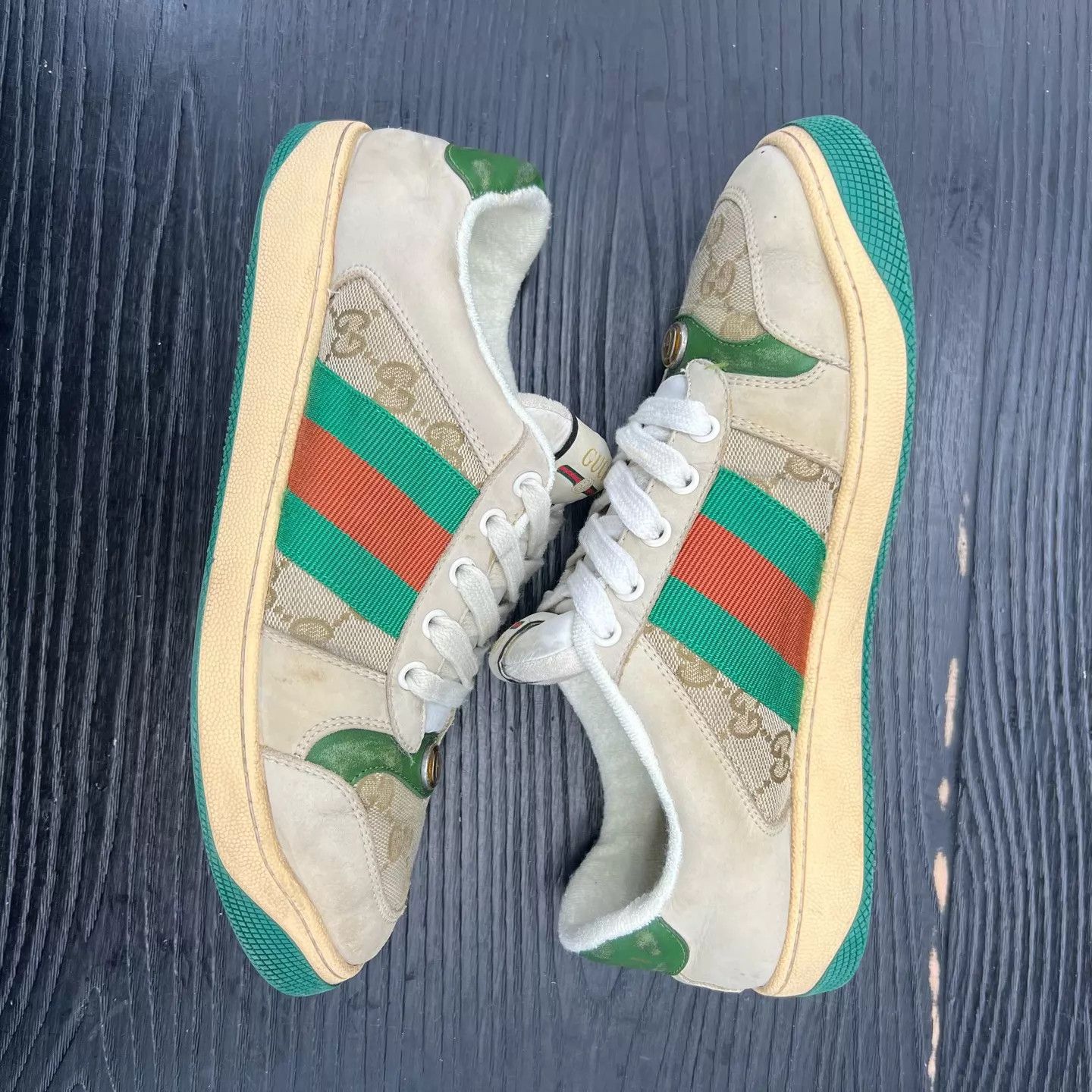 Gucci Gucci Rhyton Gray Green 40 Boxed Lining Replaced Size US 7 / EU 40 - 3 Thumbnail