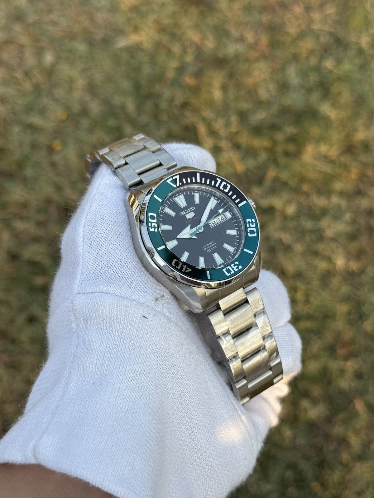 Seiko Seiko 5 Sports MOD – Green Diver Bezel– Automatic men watch Size 38 - 16 Thumbnail
