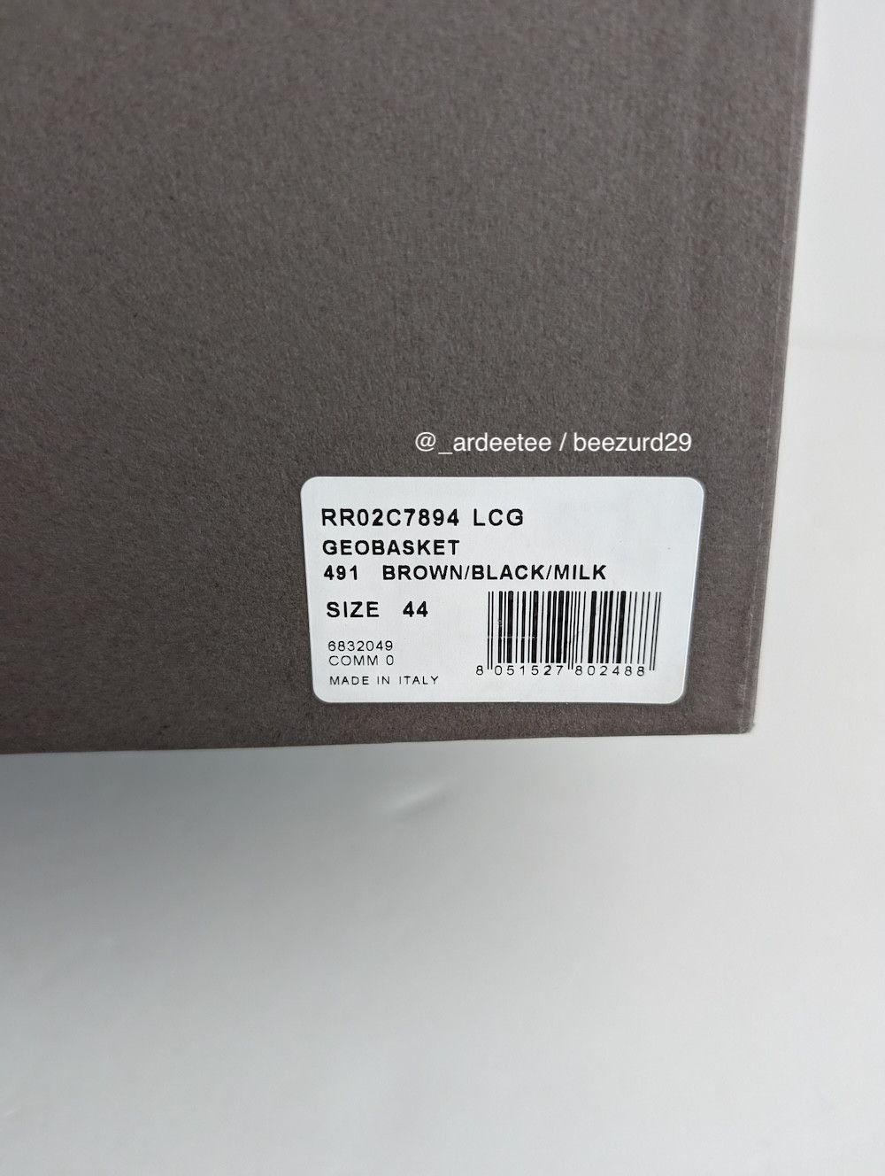 Rick Owens 💥UNRELEASED 1/1 SAMPLE GEOBASKETS BROWN/BLACK FW23 Size US 11 / EU 44 - 12 Thumbnail
