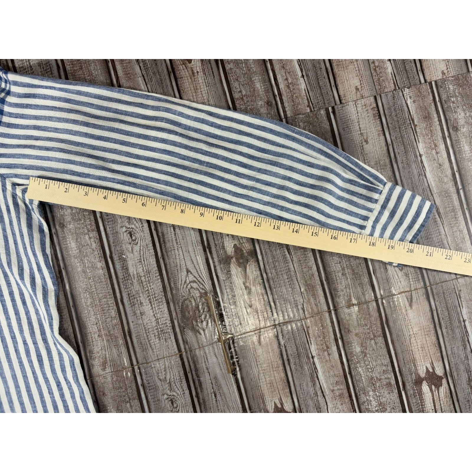 Vilebrequin Vilebrequin 100% Linen Striped Shirt size L color blue ivory Size US L / EU 52-54 / 3 - 3 Thumbnail