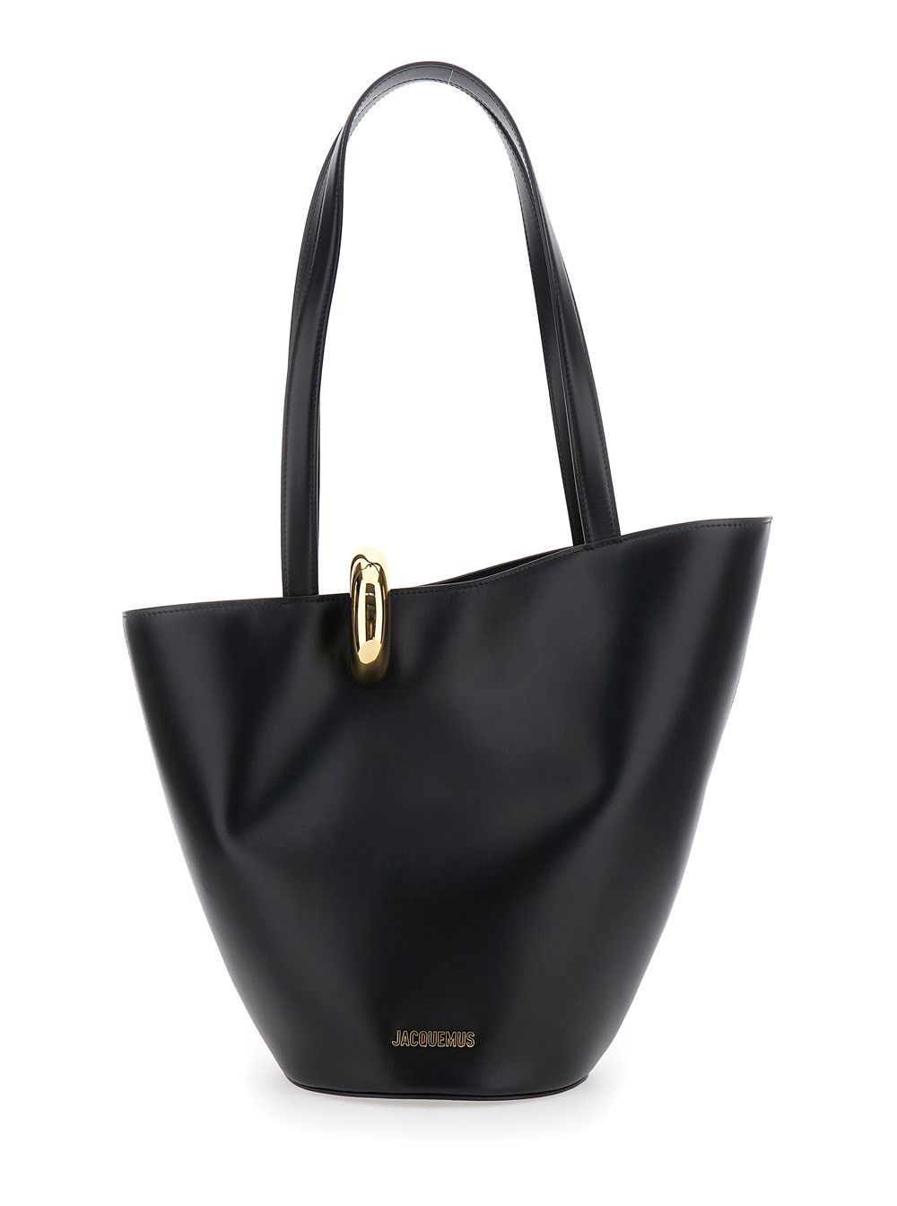 Jacquemus 'Le Bambola' Black Medium Shoulder Bag with Impressed Logo Lettering on the Front and Ring Closure on the Front in Leather for Women Size ONE SIZE - 1 Thumbnail