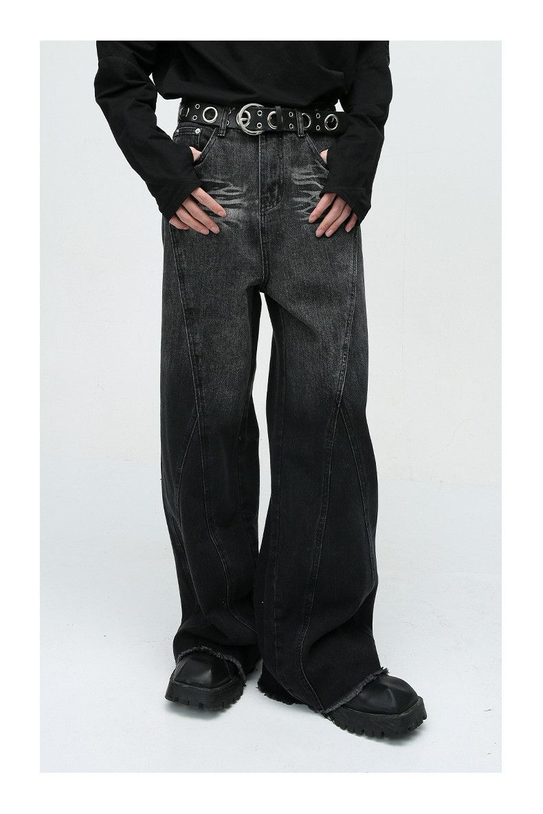 Japanese Brand Street retro patchwork loose washed jeans Size US 32 / EU 48 - 1 Thumbnail