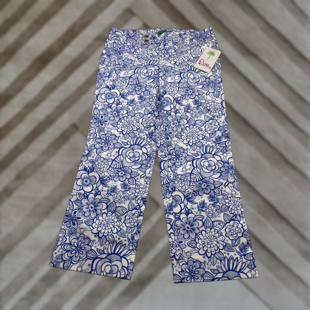 Lilly Pulitzer NWT Lilly Pulitzer Palm Beach Fit Bailey Skinny Capri Starry Blue Womens 4 Size ONE SIZE - 1 Thumbnail
