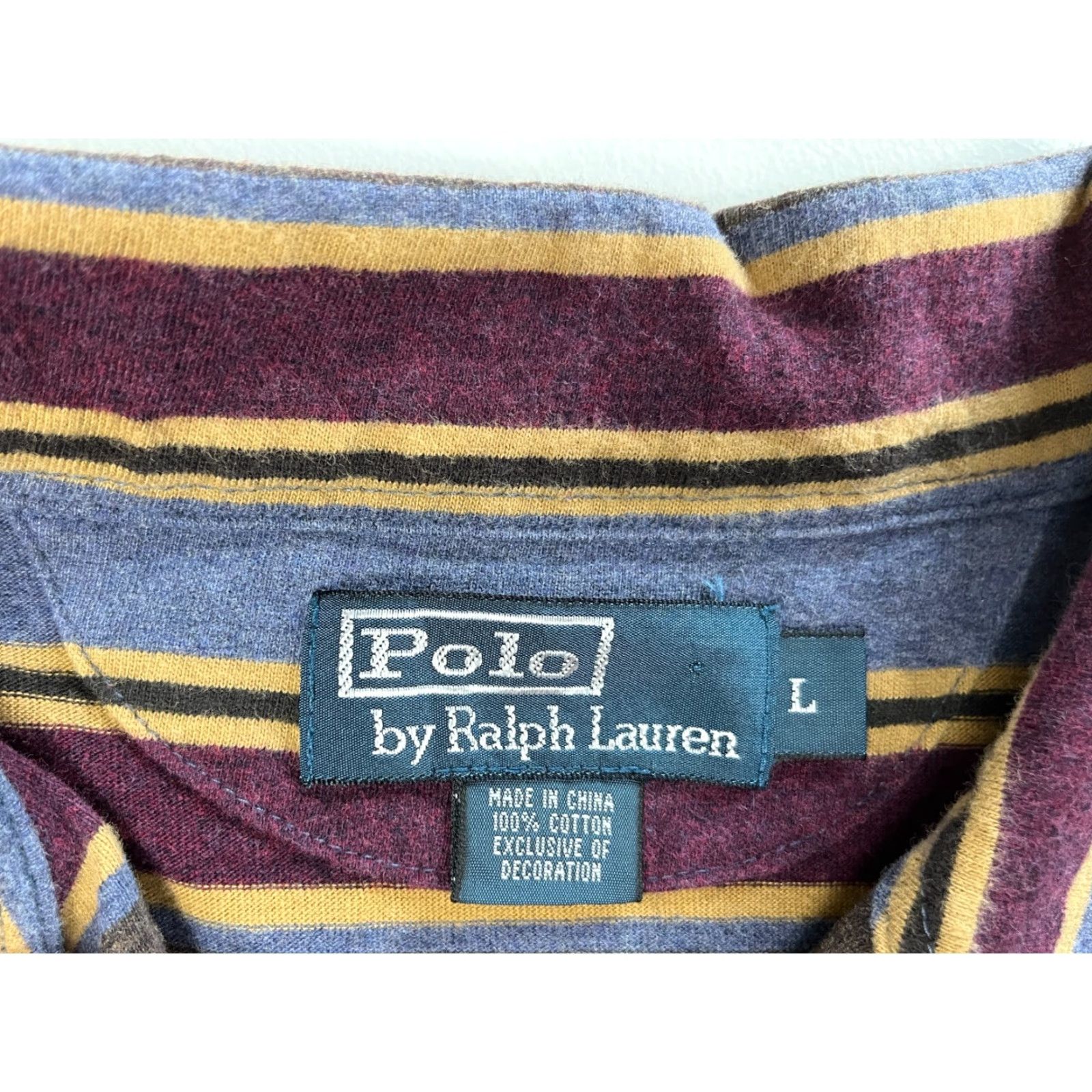 Polo Ralph Lauren Polo Ralph Lauren Polo Shirt Striped Multicolor Soft Sz L Mens Polo Shirt Size US L / EU 52-54 / 3 - 6 Thumbnail