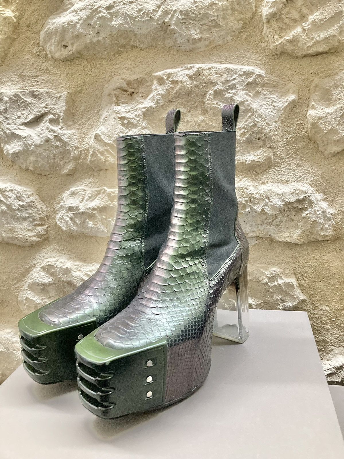 Rick Owens RICK OWENS Iridescent Python Platform Kiss Heels Size US 10 / EU 43 - 2 Thumbnail