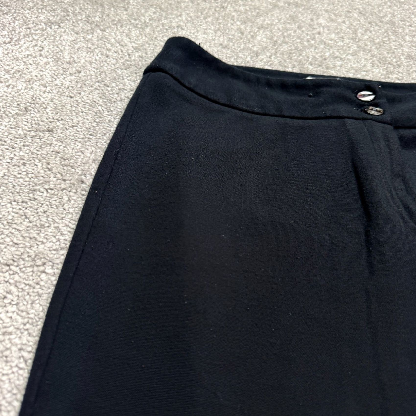 J.Crew Chico's Wide Leg Trouser Dress Pants Womens 0 Short Black Mid Rise Stretch Work Size 32" / US 10 / IT 46 - 6 Thumbnail