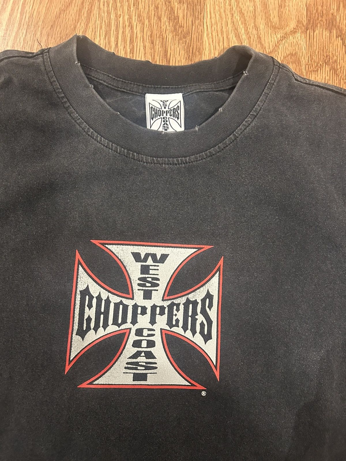 West Coast Choppers NEW Distressed West Coast Choppers Shirt Black Fade Mens L Size US L / EU 52-54 / 3 - 4 Thumbnail