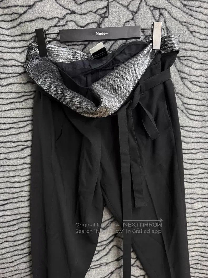 Ann Demeulemeester Ann Demeulemeester Silver Crow Feathers Flap Wool Belted T Size US 36 / EU 52 - 3 Thumbnail