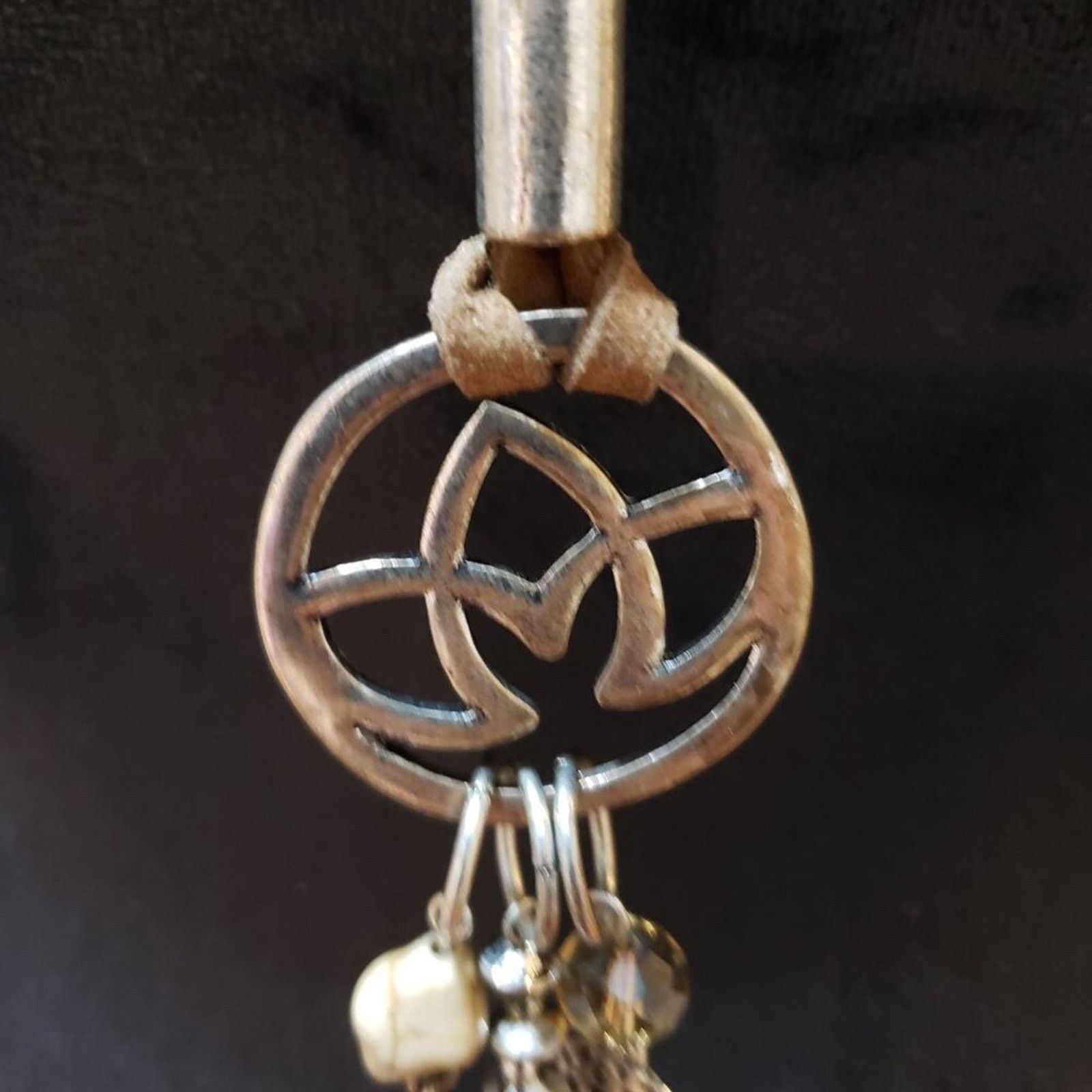 The Unbranded Brand Fashion Silver Tone Dangle Drop Charm Leather Cord Necklace Size ONE SIZE - 4 Thumbnail